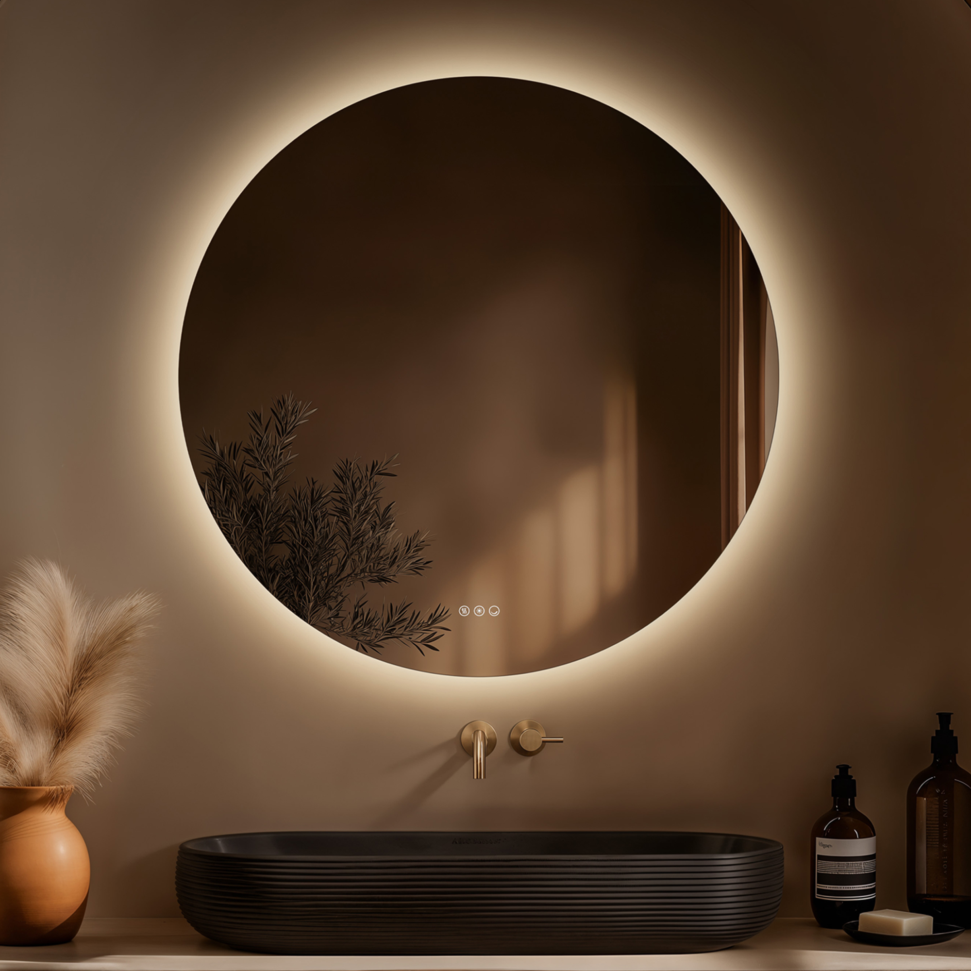 Origins Living Claris Round LED Illuminated Mirror with Demister Pad & Colour Change Lights