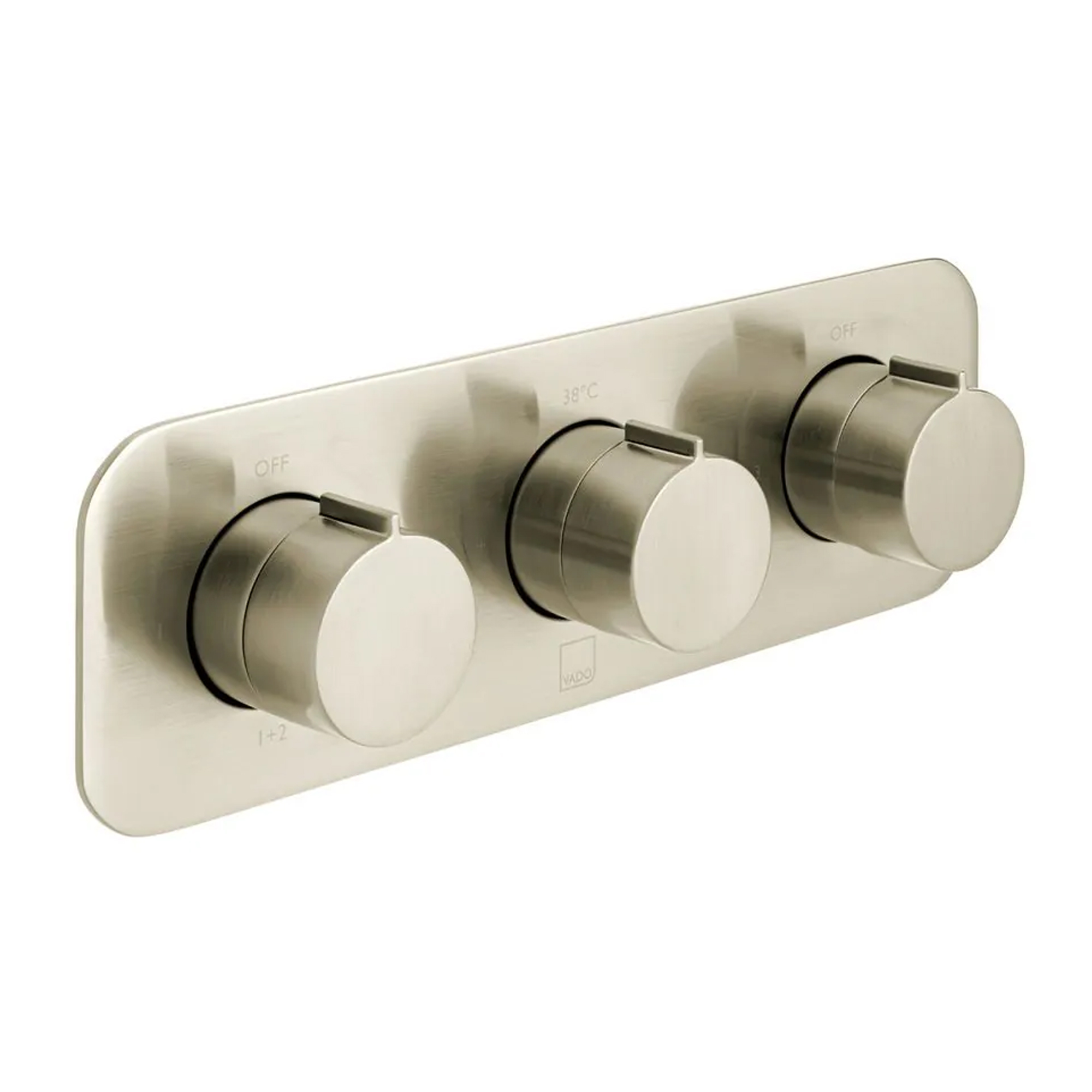 Vado Individual Tablet Altitude Horizontal 3 Outlet 3 Handle Thermostatic Concealed Shower Valve