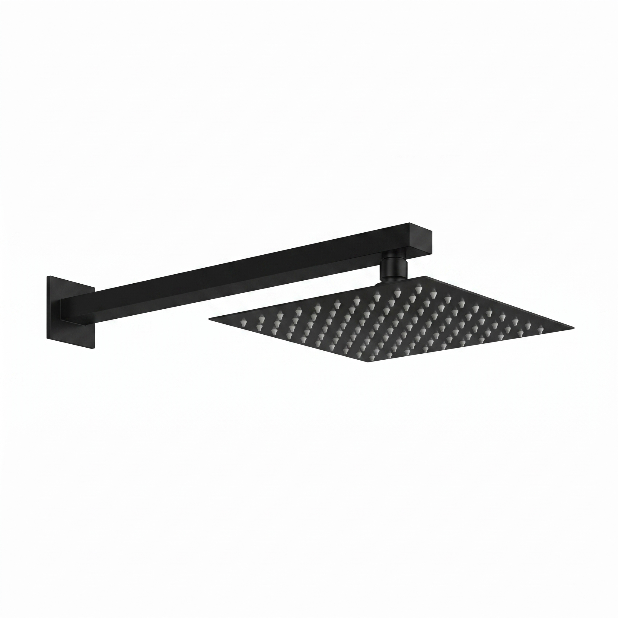 Harbour Status Concealed Shower Valve, Fixed Wall Mounted Head & Slide Rail Kit - Matt Black