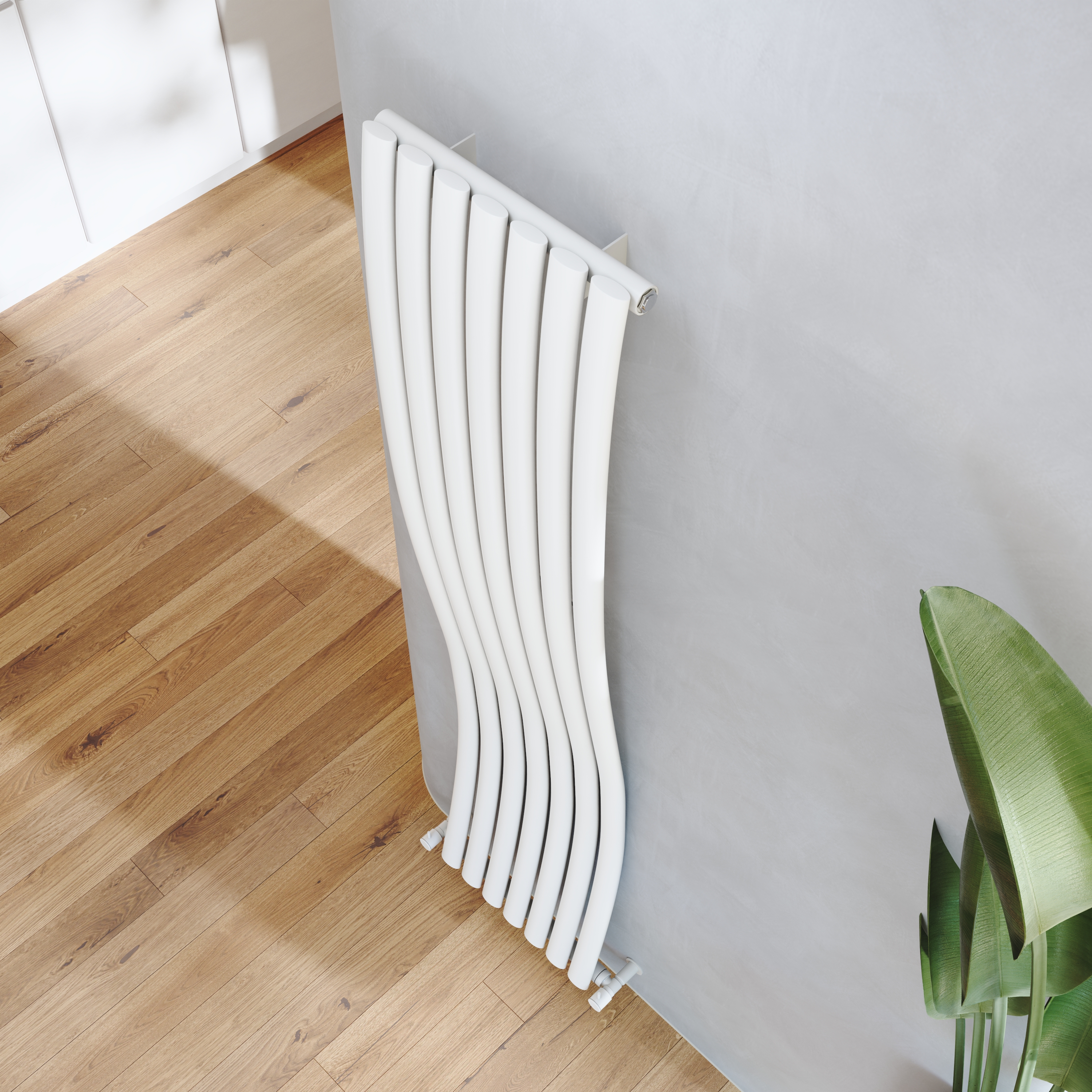 Toasty Plume White Vertical Wave Radiator - 1800 x 415mm