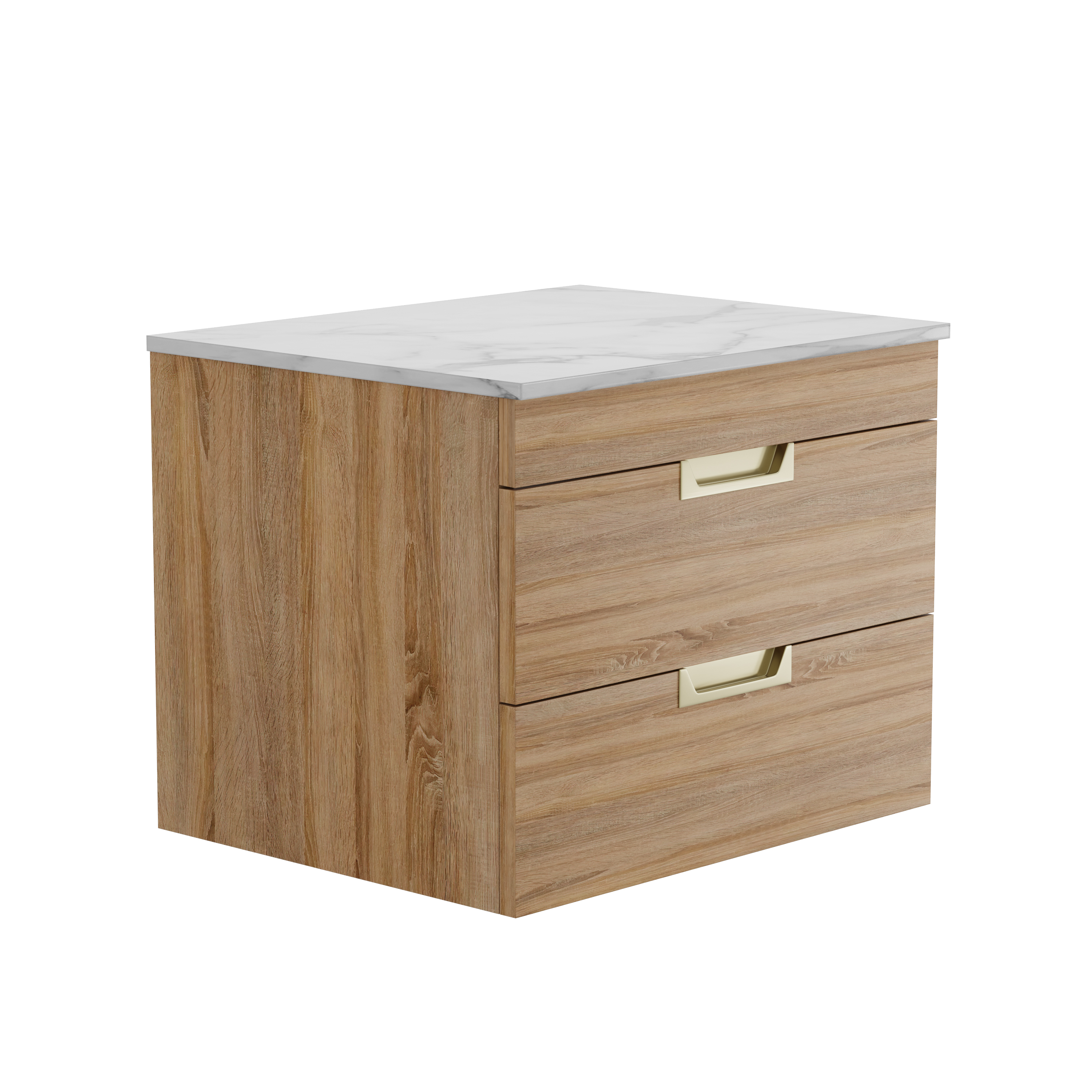 Isla 600mm Wall Hung Vanity Unit & Marble Sintered Stone Countertop