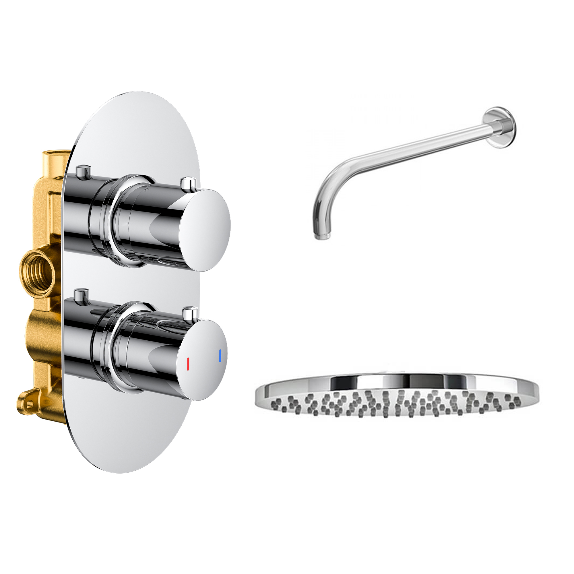 Natasha Concealed Thermostatic Shower Valve & ABS Fixed Shower Head
