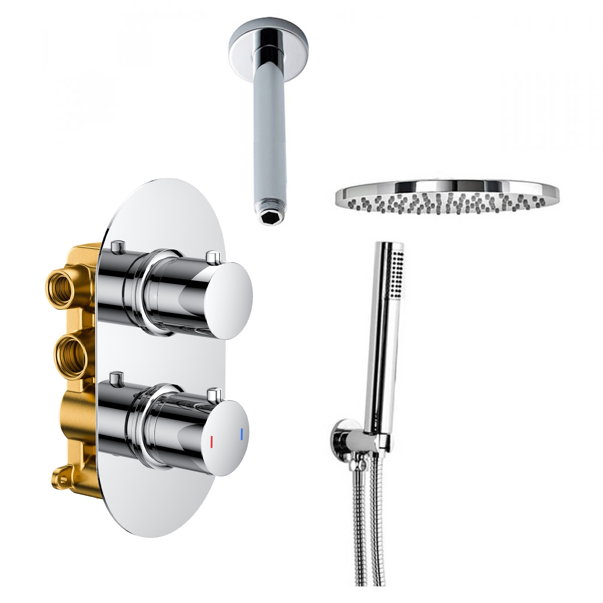 Harper Concealed Shower Valve, Fixed Shower Head & Handset