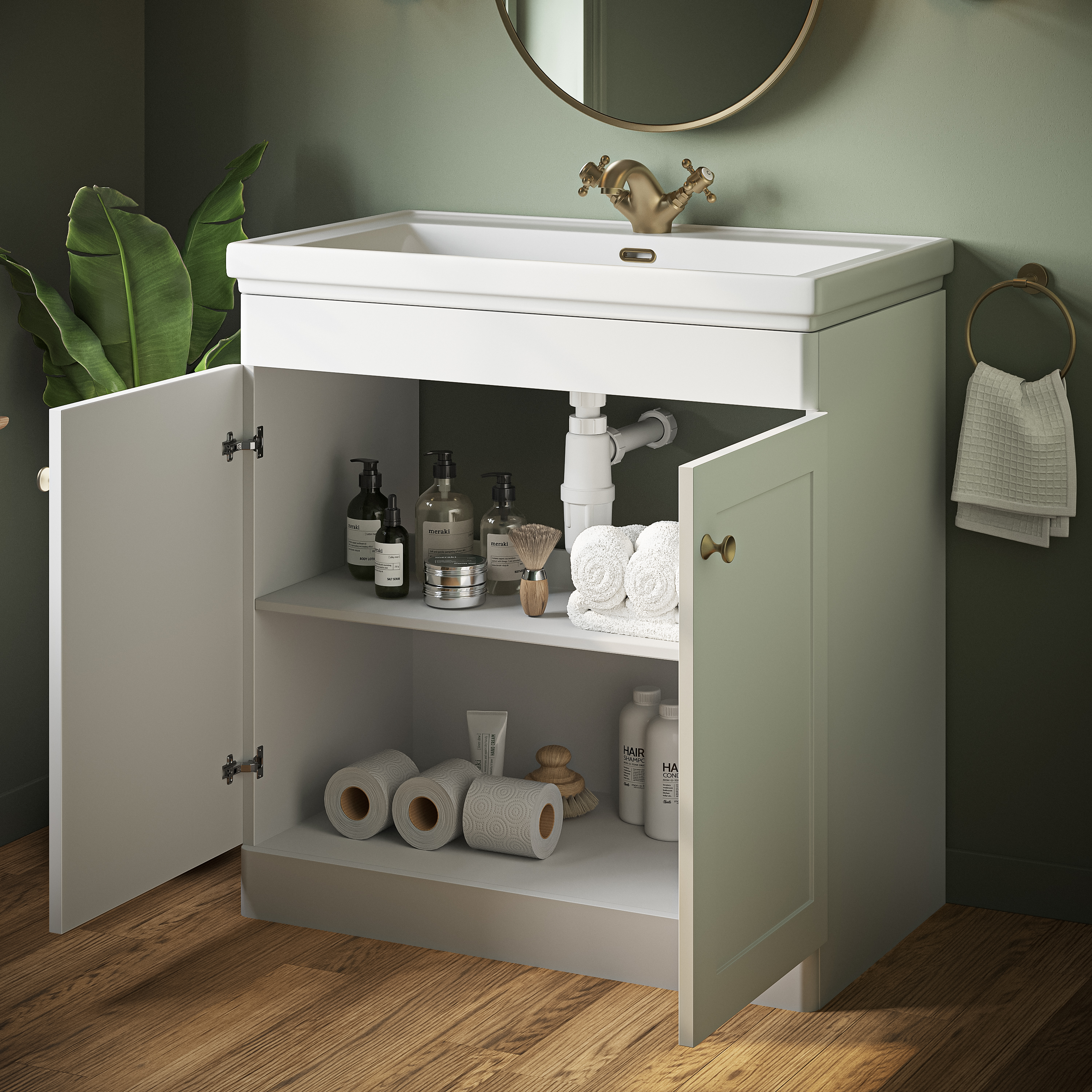Butler & Rose Ophelia 800mm Floorstanding 2 Door Vanity Unit & Basin