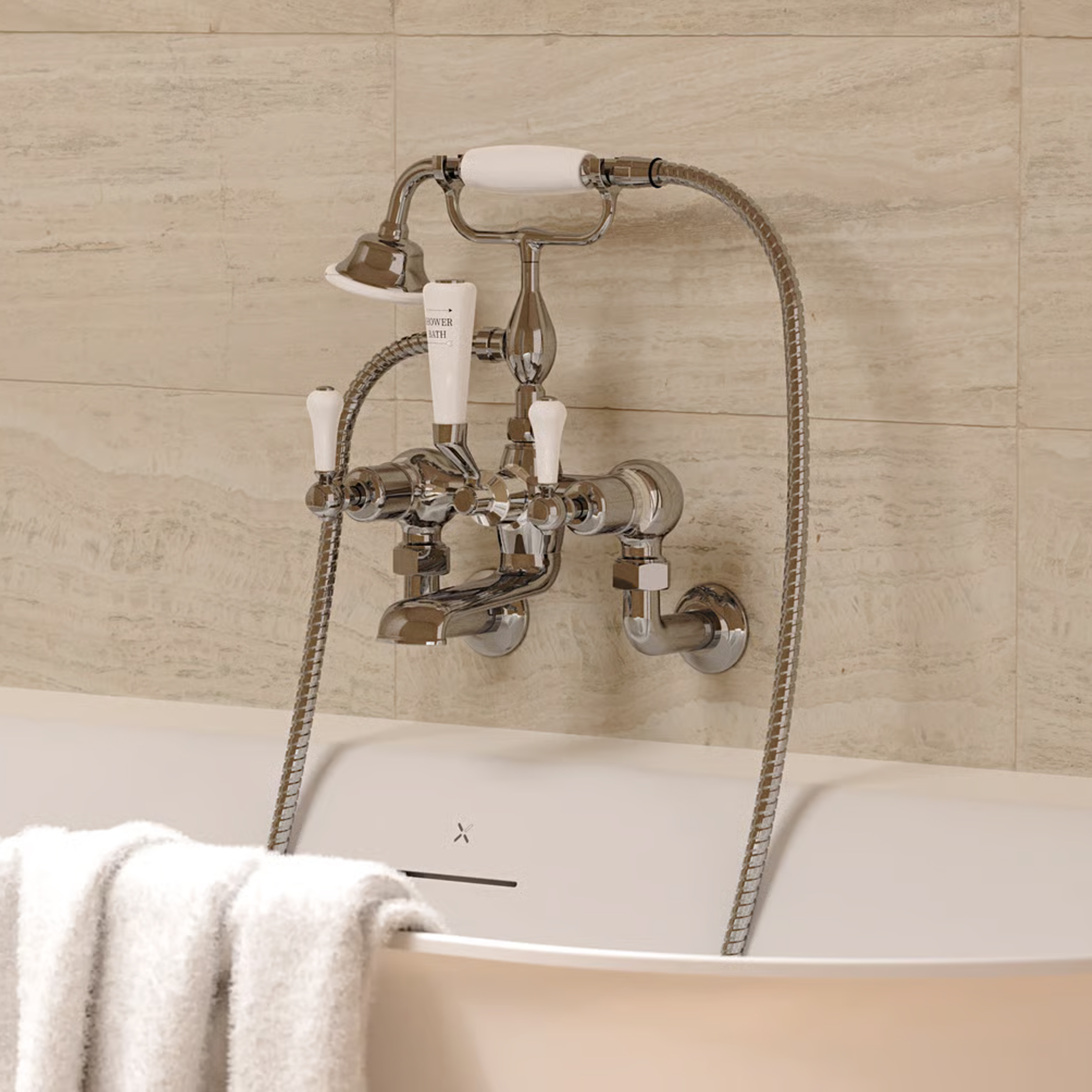 Crosswater Belgravia Lever Wall Mounted Shower Mixer with Shower Kit