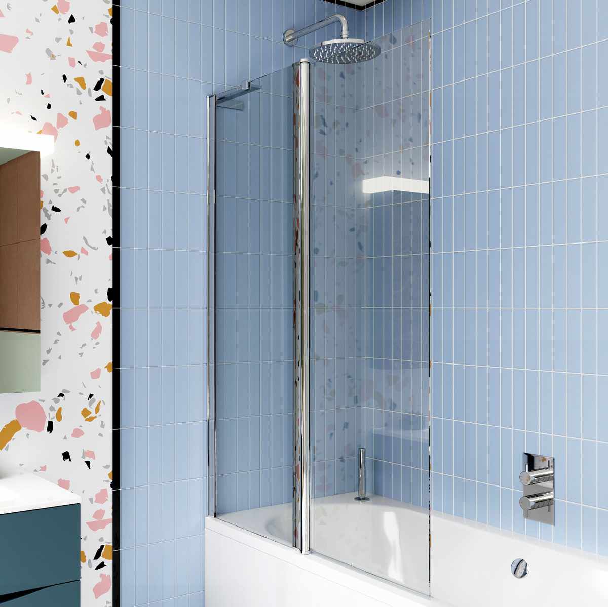 Crosswater Design Double Panel Bath Screen - 1500 x 1060mm | Drench
