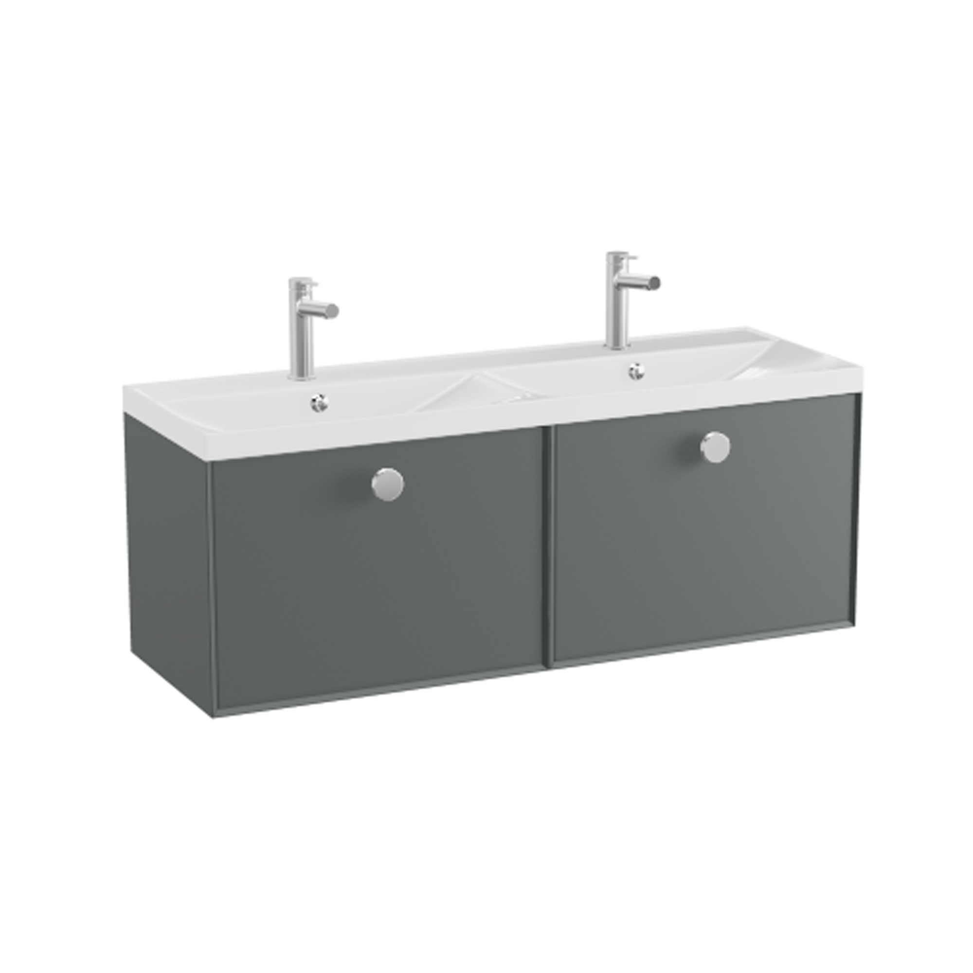 Vado Safari 1200mm Wall Hung Vanity Unit & Double Basin
