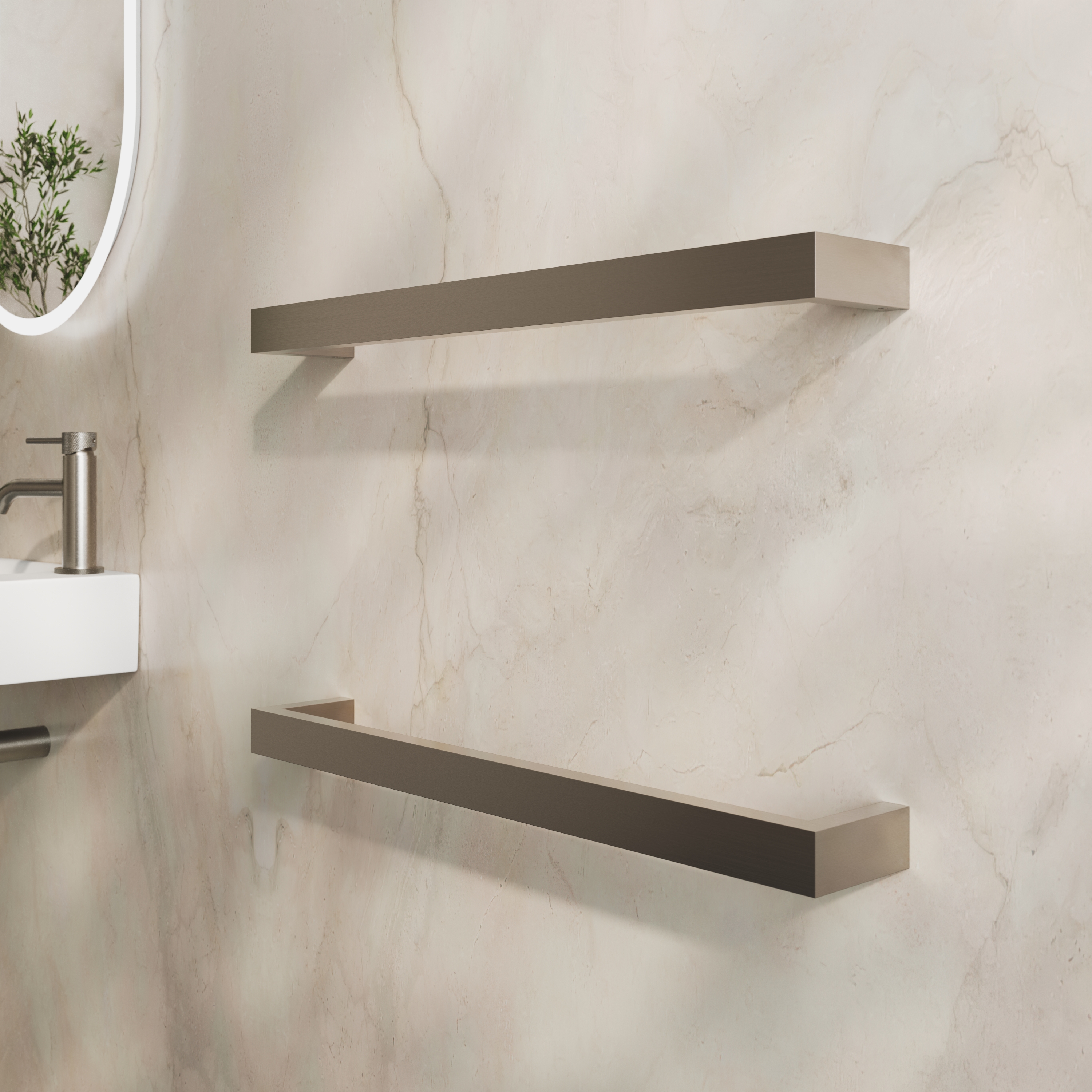 Toasty Flare Brushed Stainless Steel Electric Heated Towel Rail