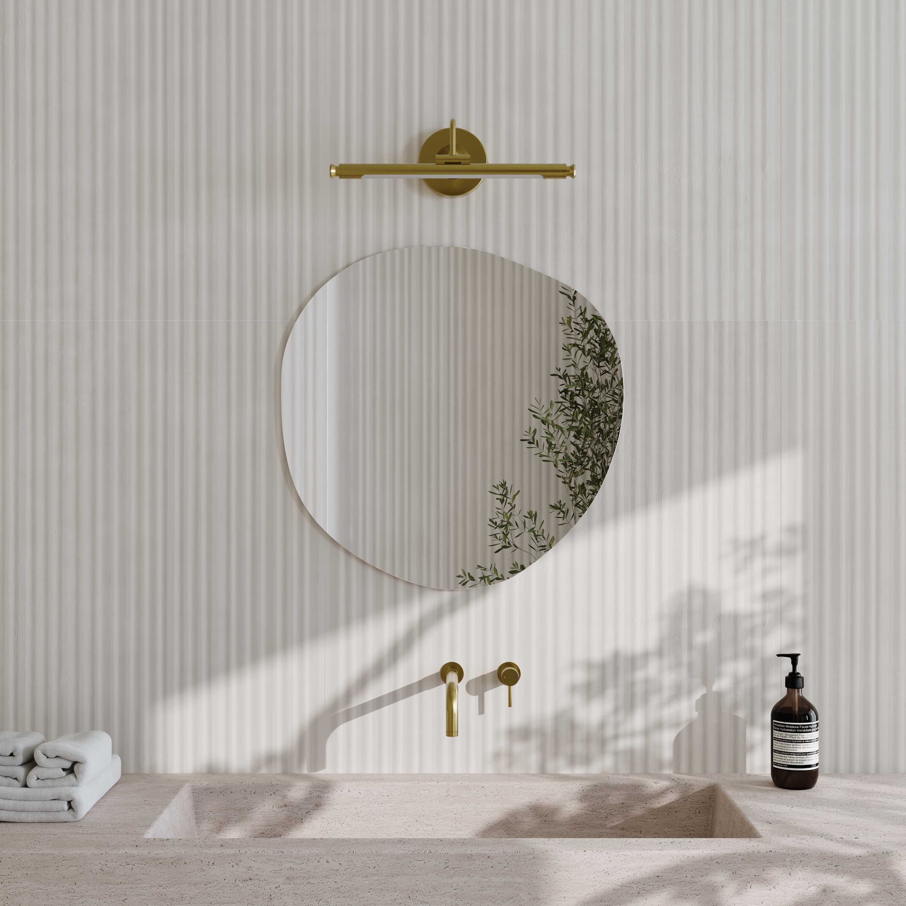 Organics Slim Mirror with Small Picture Wall Light