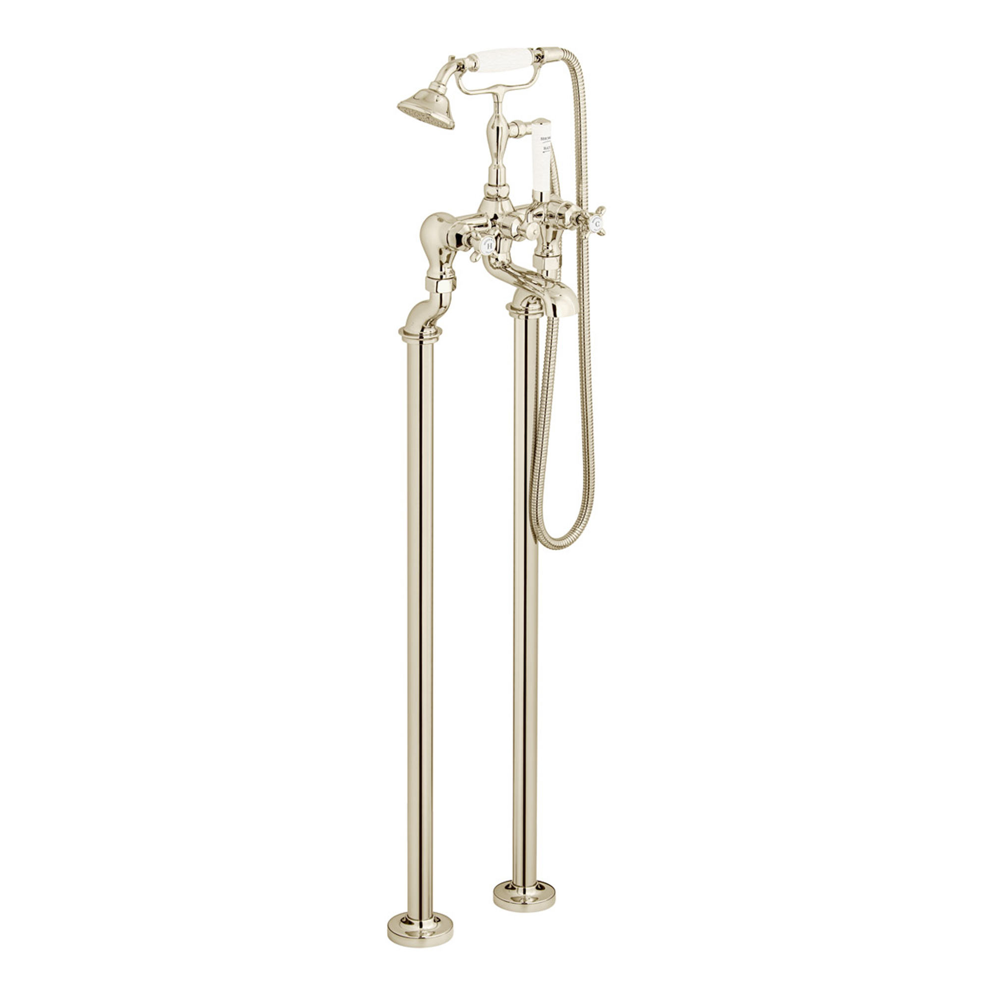 Booth & Co Axbridge Traditional Crosshead Floorstanding Bath Shower Mixer Tap