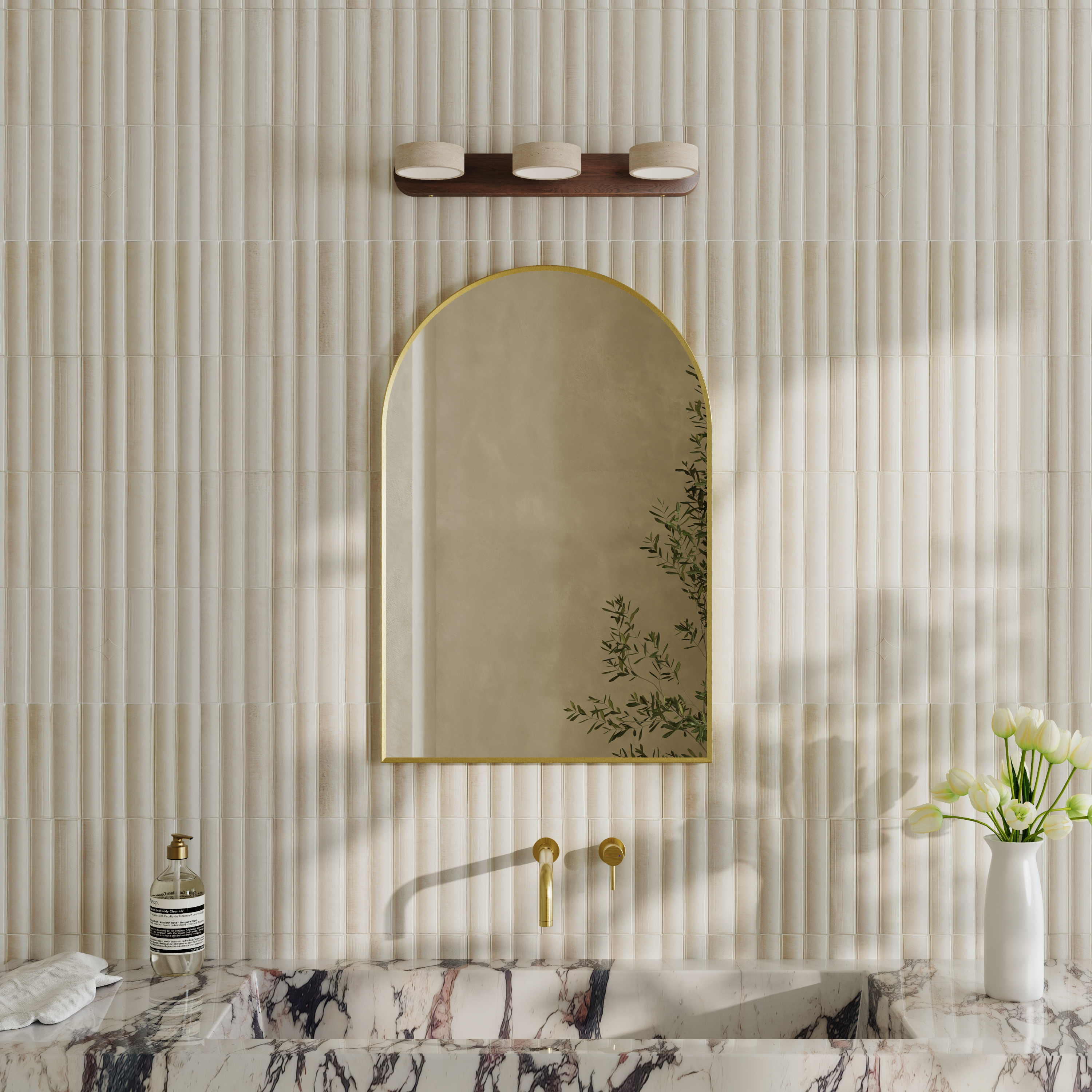 Drench Trio Stone Wall Light