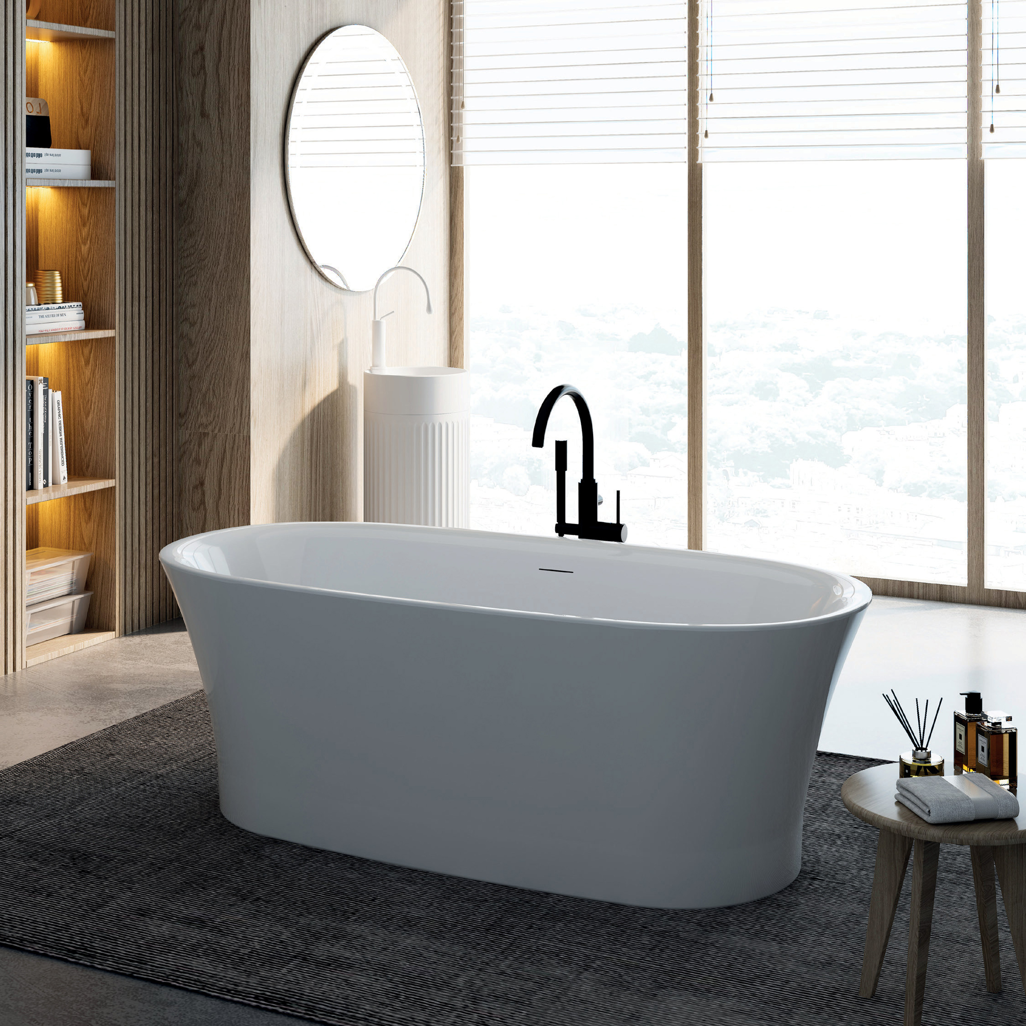 Vincent Alexander Aydon White Freestanding Bath - 1700 x 820mm