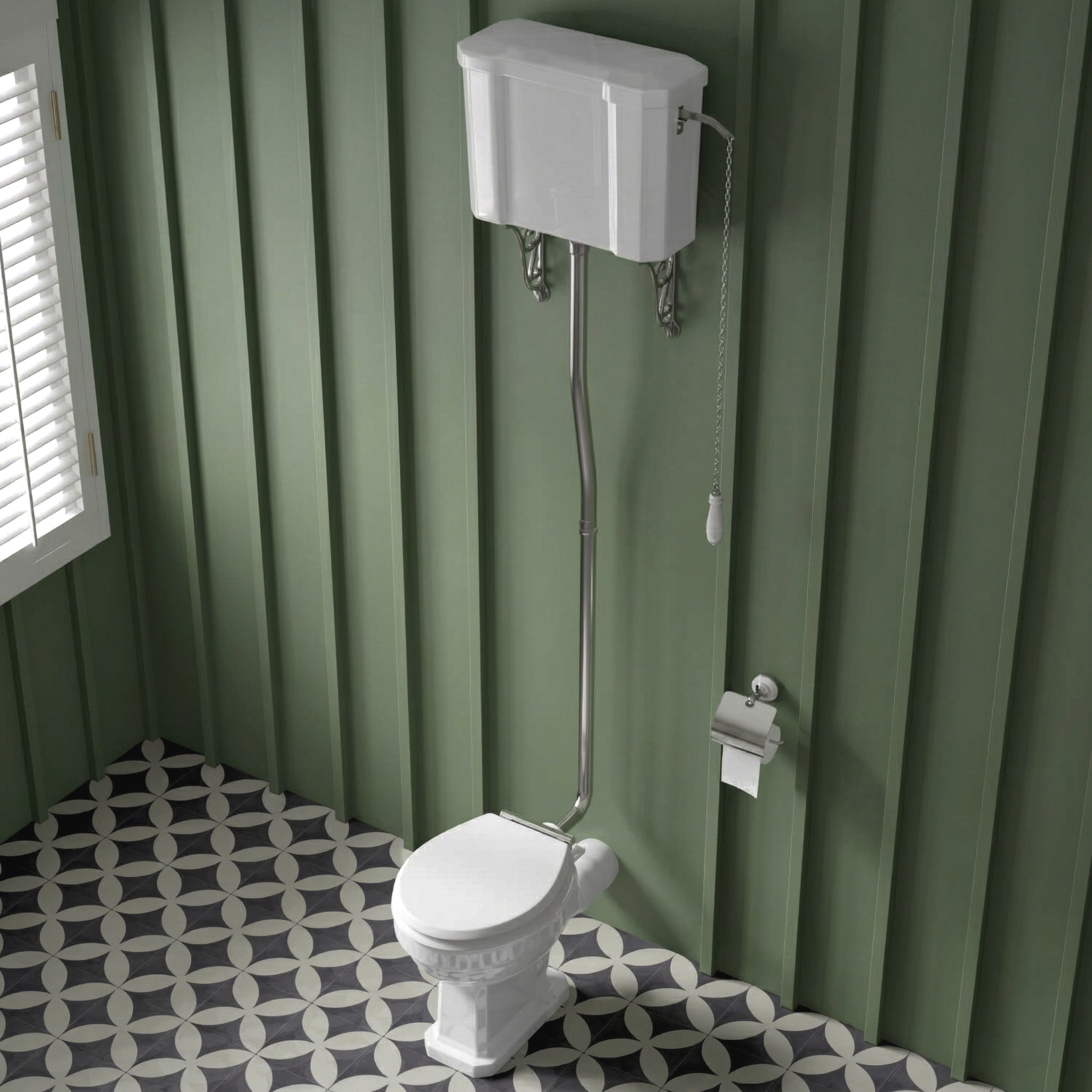 Butler & Rose Catherine High Level Toilet with Pan, Cistern & Flush Pipe Kit