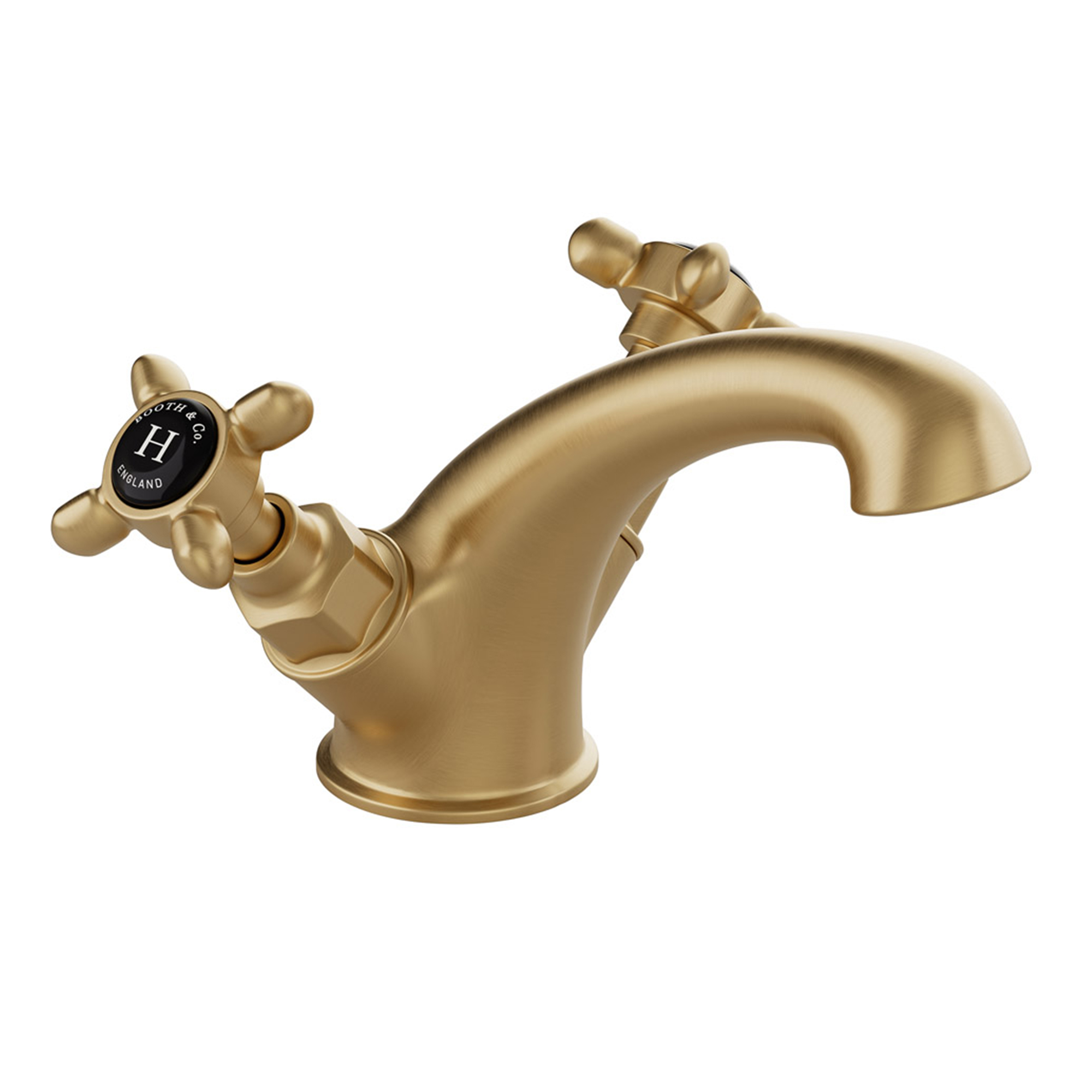 Booth & Co Axbridge Traditional Crosshead Mono Basin Mixer Tap with Optional Waste