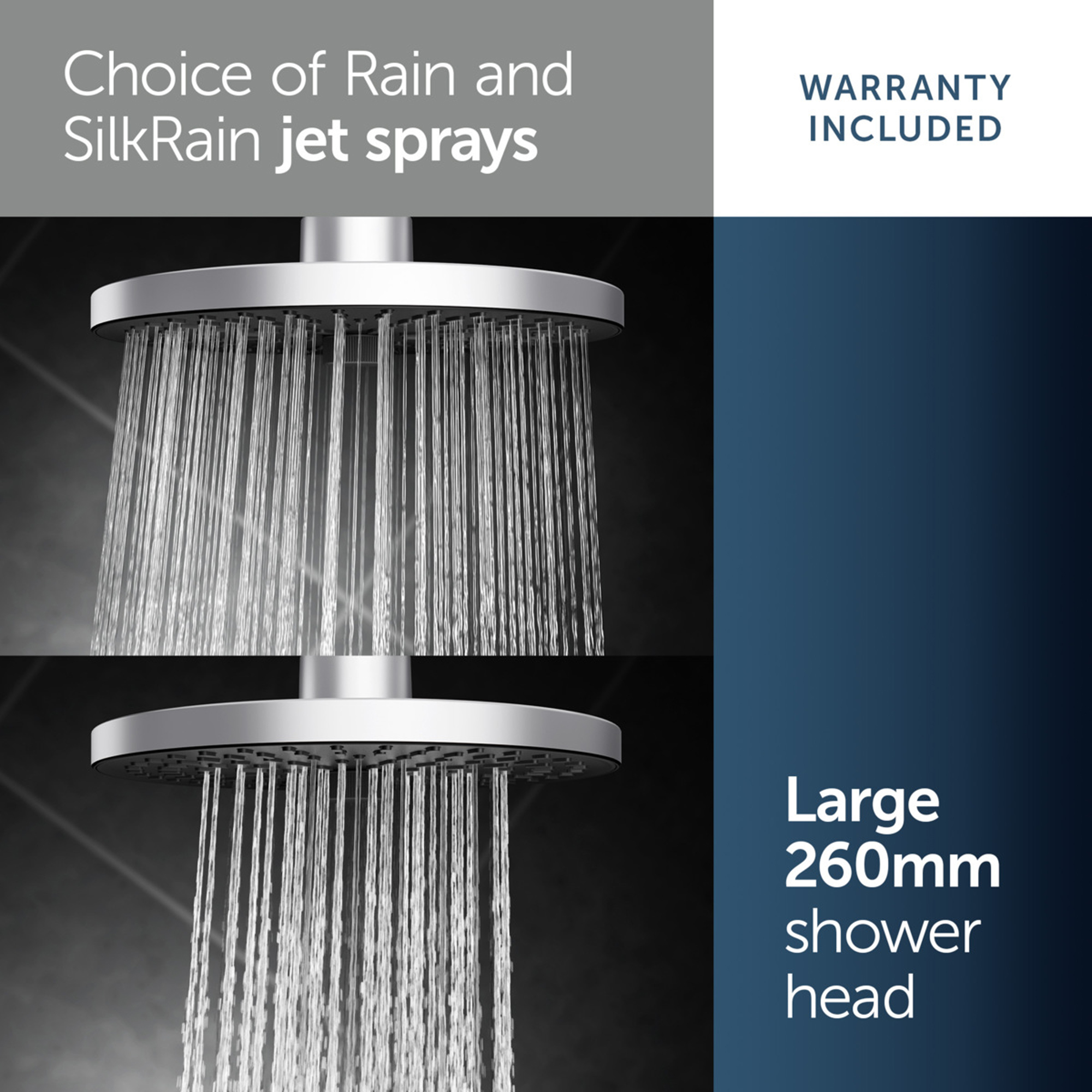 Ideal Standard Idealrain Alu+ Round Fixed Multi-Function Shower Head