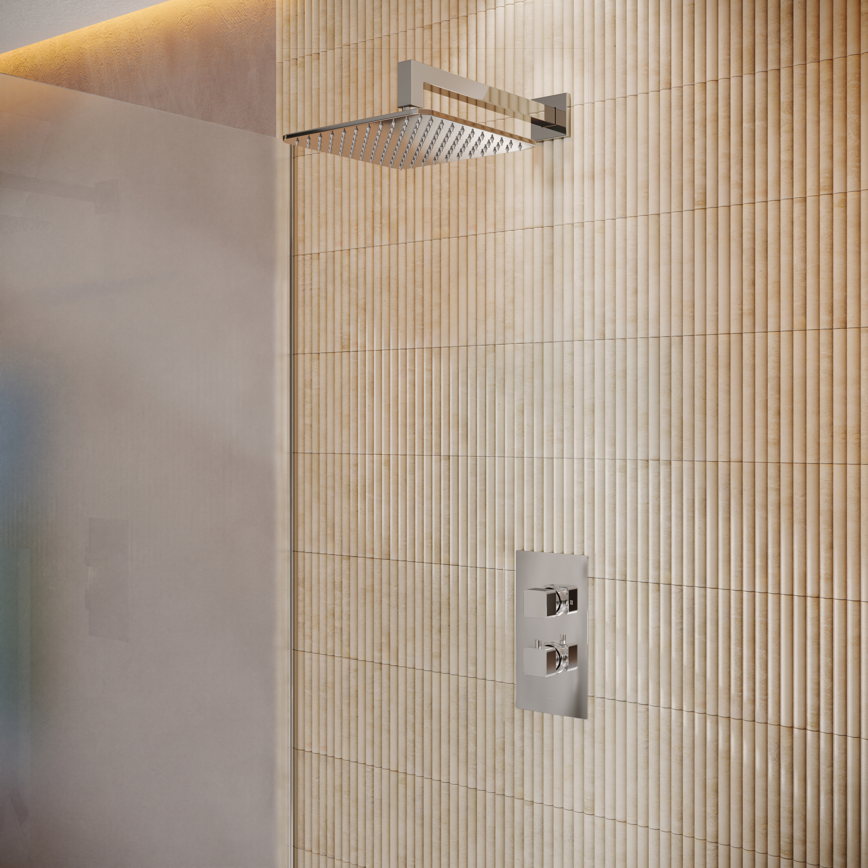 Core Portrait 1 Outlet Concealed Valve & Fixed Wall Mounted Square Shower Head