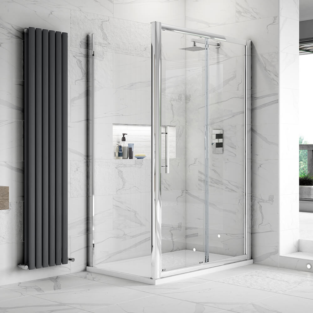 Vellamo 8mm Easy Clean Sliding Shower Door & Optional Side Panel