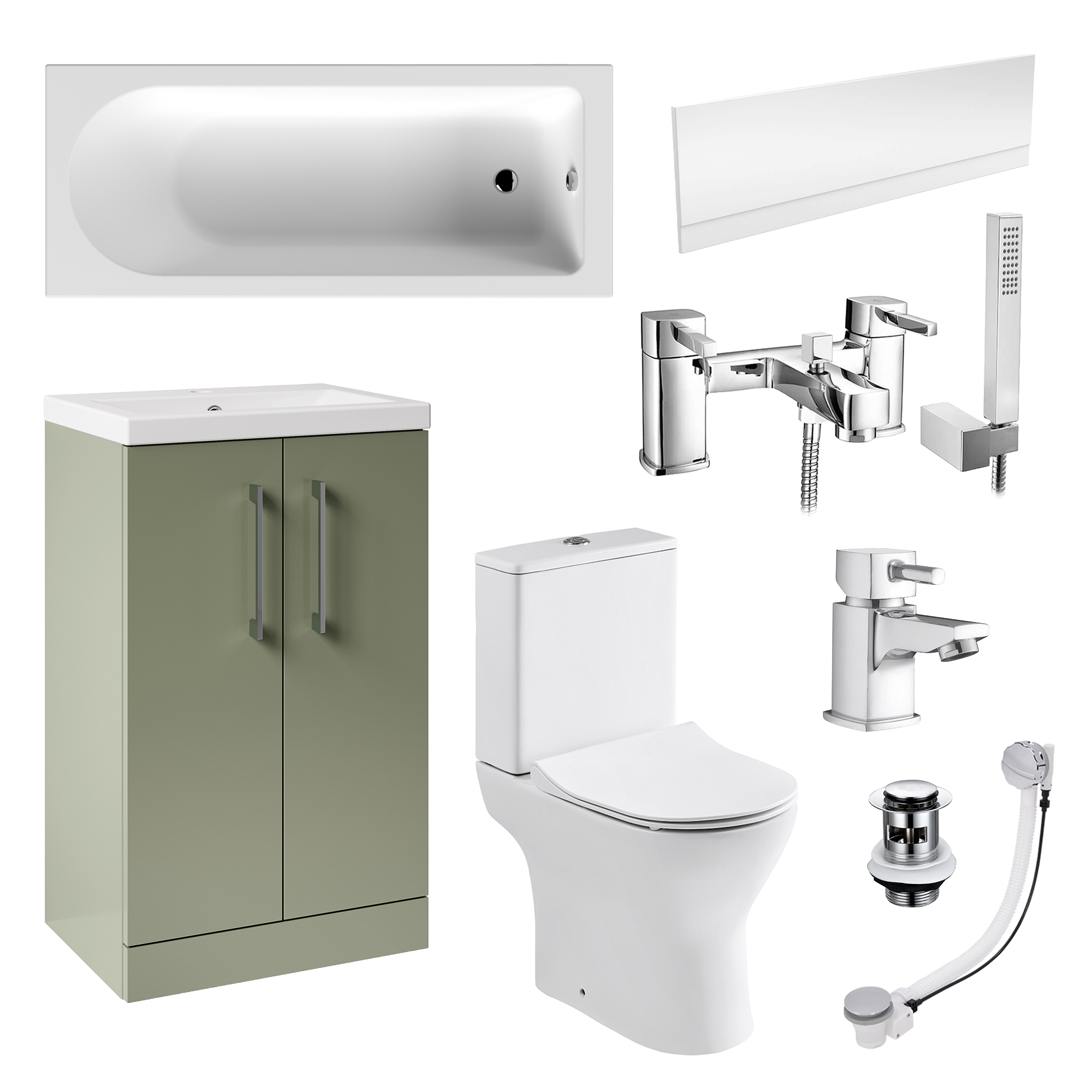 Erin Complete Vanity Unit Bathroom Suite with Rimless Toilet