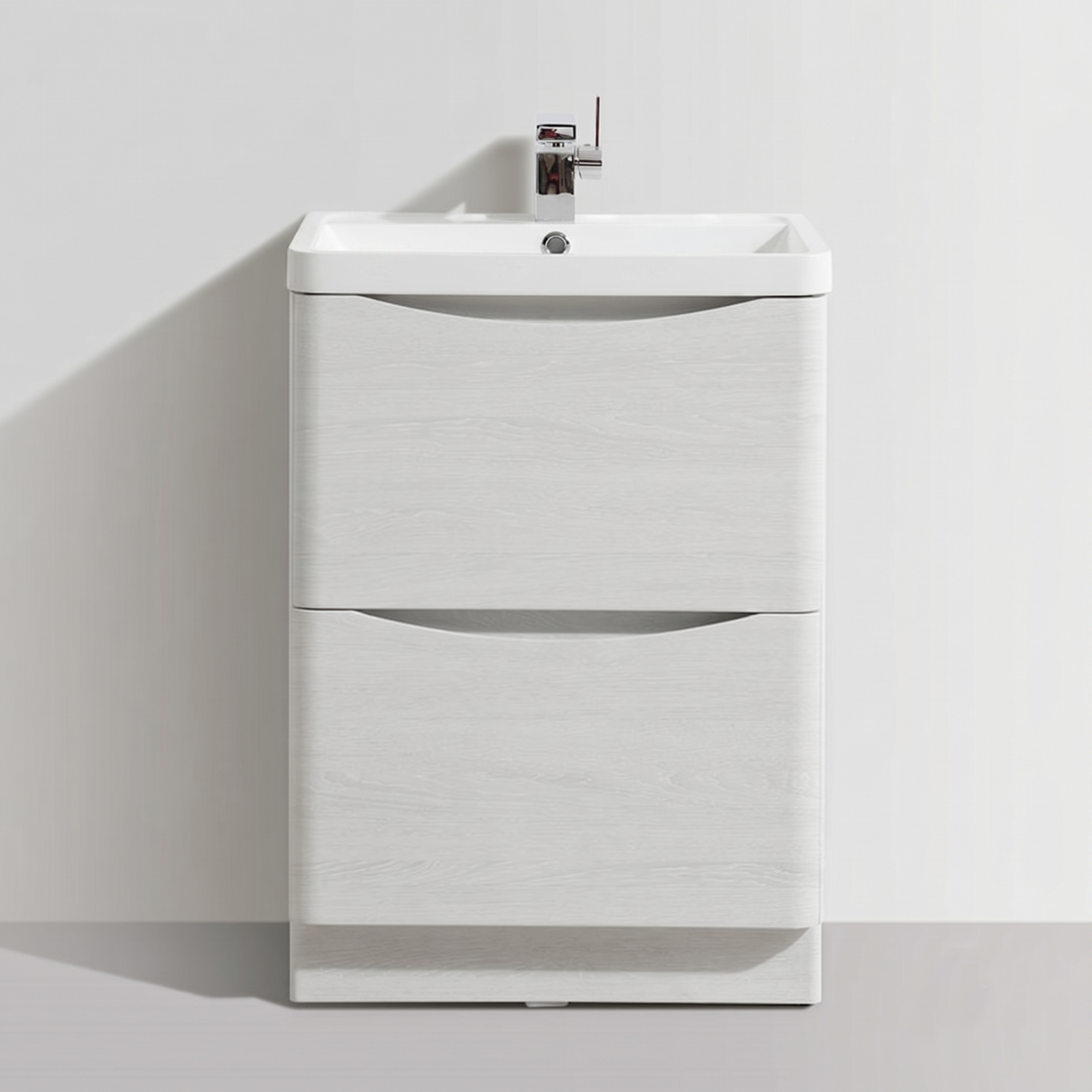 Harbour Clarity 600mm Floorstanding White Ash Vanity Unit & Basin