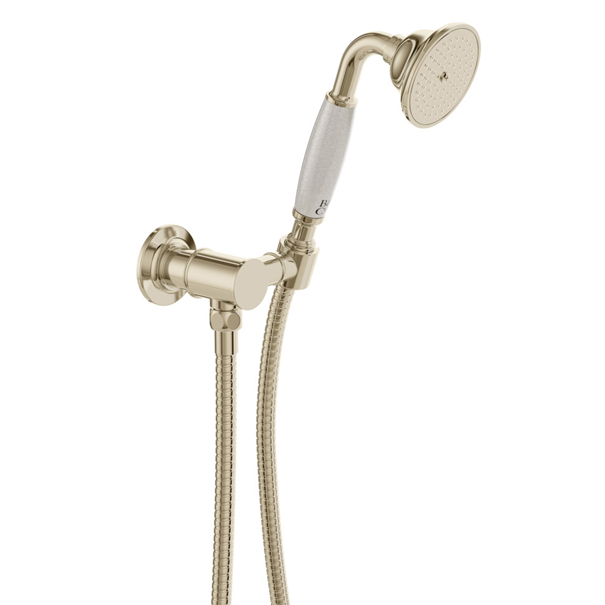 Booth & Co Axbridge Traditional Shower Handset with Wall Outlet & Hose