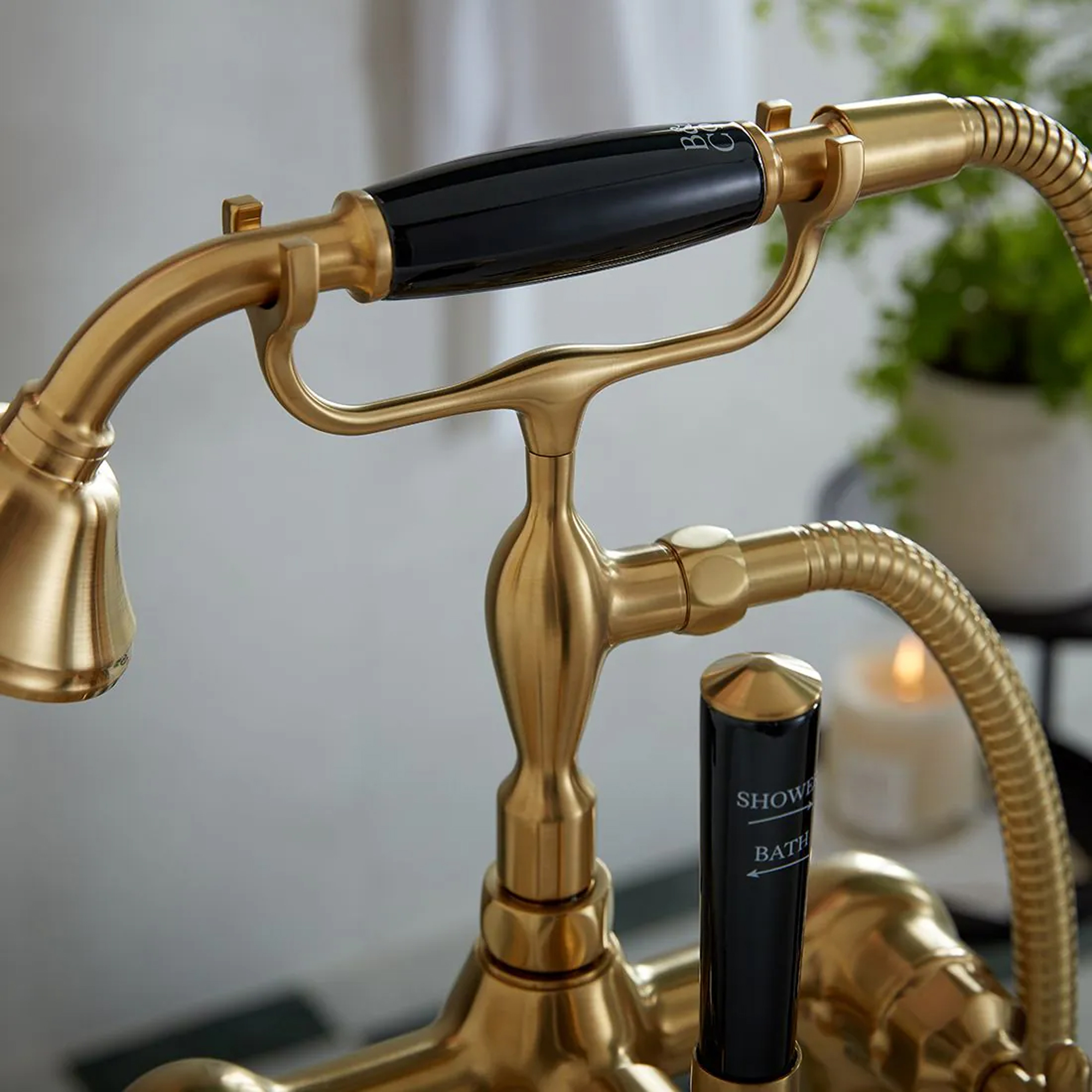 Booth & Co Axbridge Traditional Lever Floorstanding Bath Shower Mixer Tap