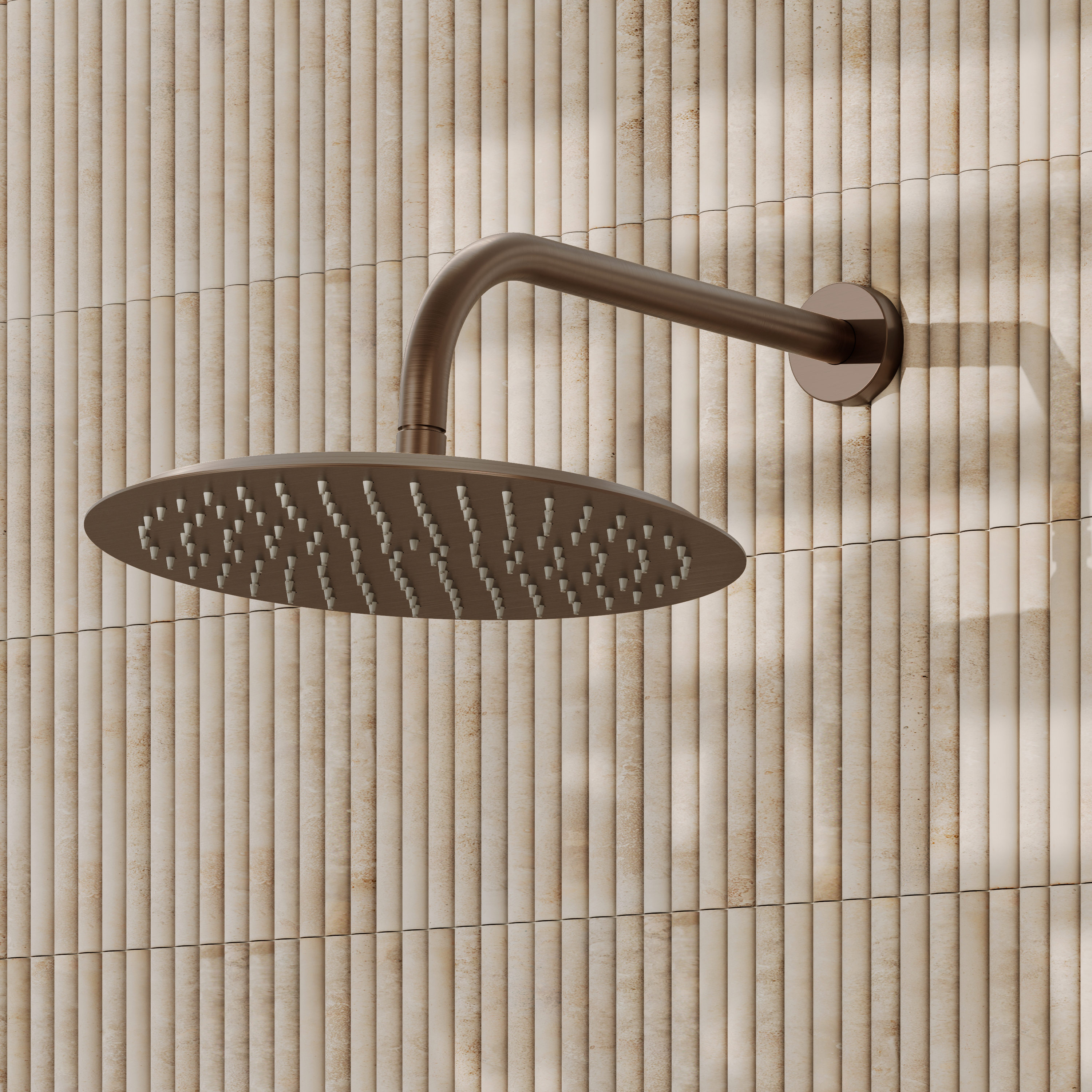 Core 300mm Slimline Round Shower Head with Wall Mounted Shower Arm