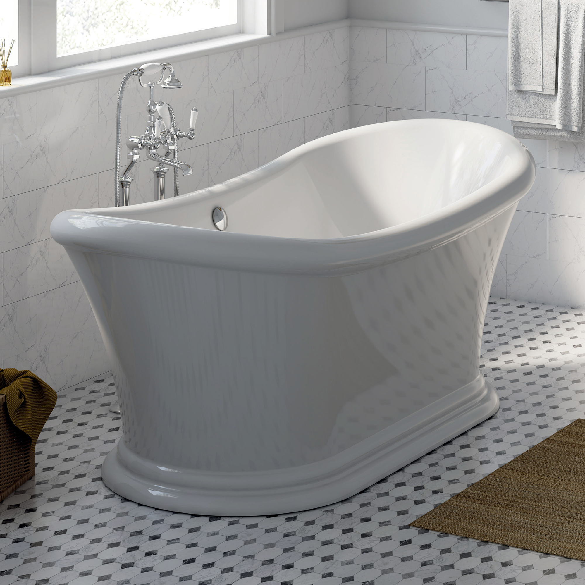Vincent Alexander Sherborne White Freestanding Bath - 1700 x 740mm