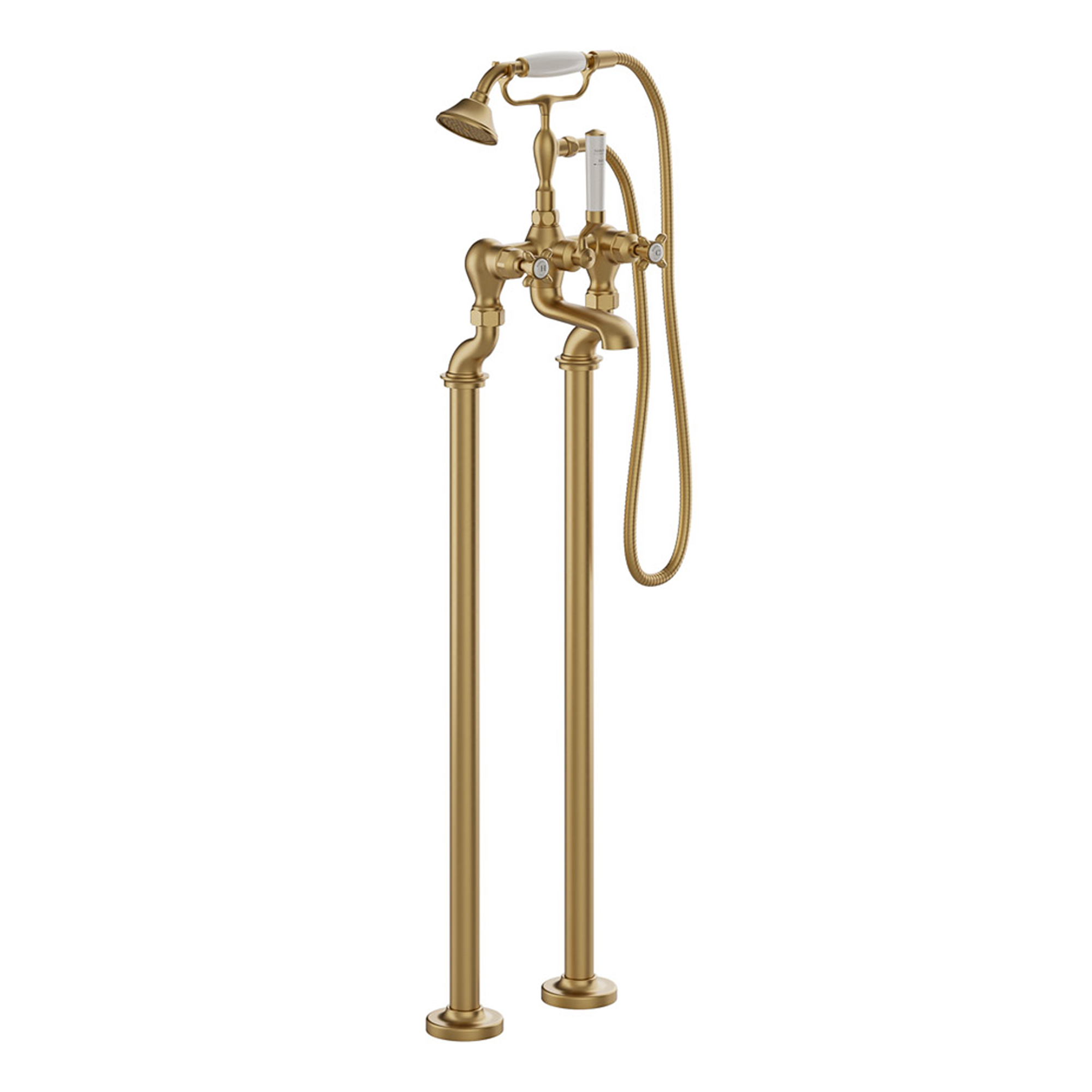 Booth & Co Axbridge Traditional Crosshead Floorstanding Bath Shower Mixer Tap