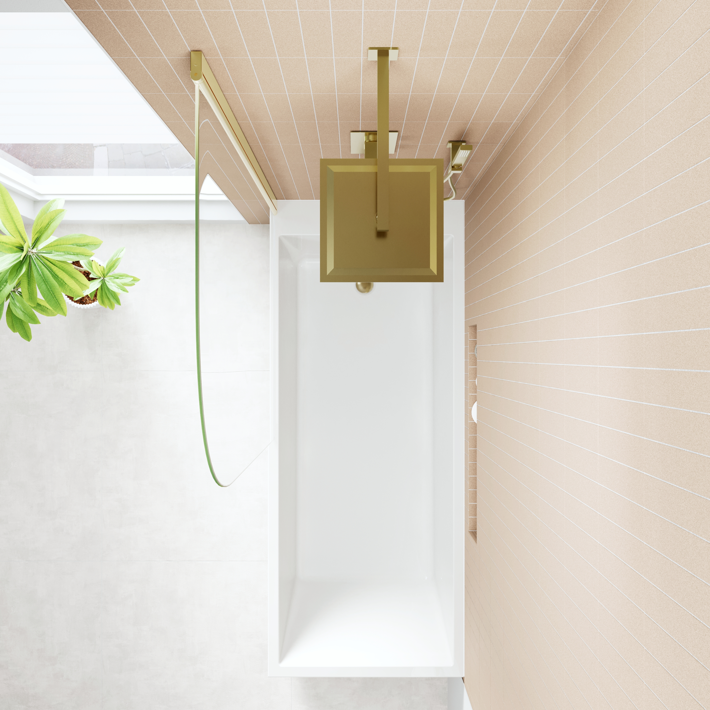 Armourcast Reinforced Slim Edge Square Single Ended Bath with Shower Screen - 1700mm