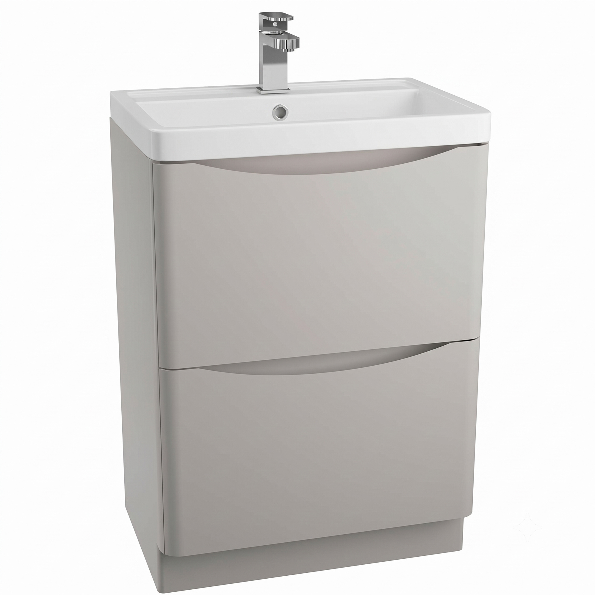 Harbour Clarity 600mm Floorstanding Matt Grey Vanity Unit & Basin