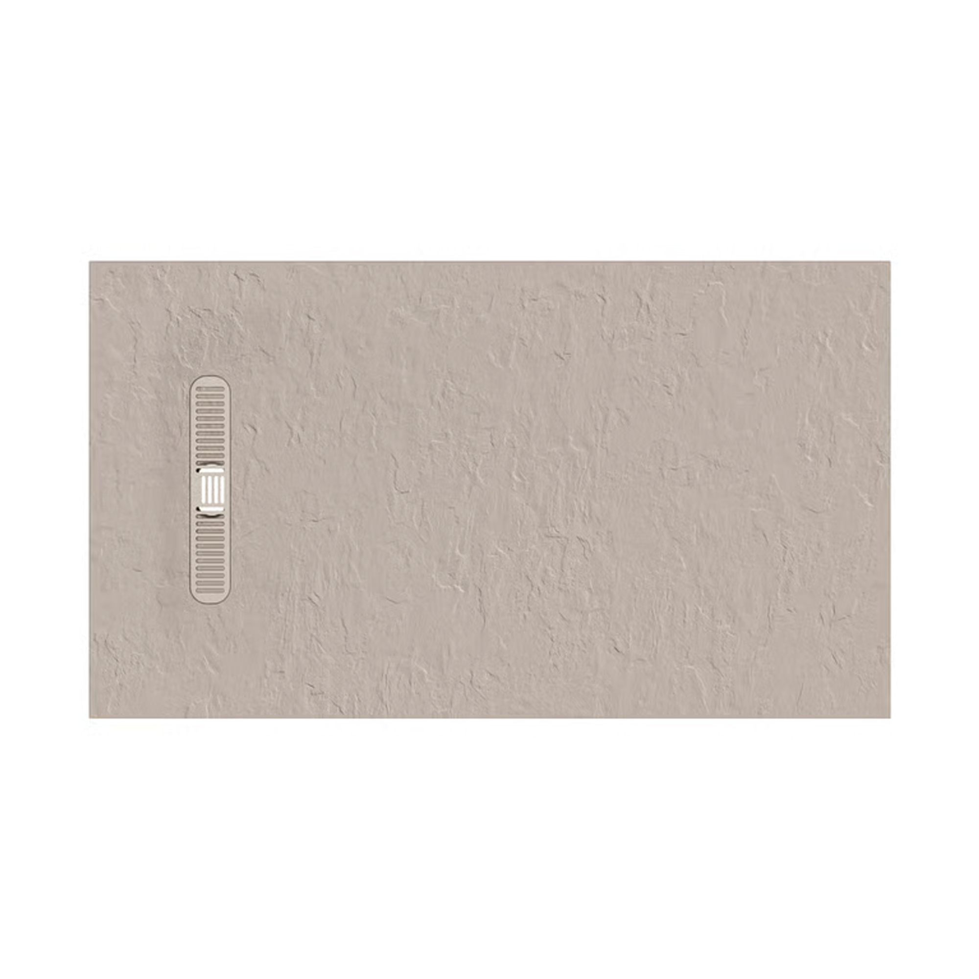 Crosswater Vito 25mm Dolomite Stone Resin Textured Rectangular Shower Tray with Linear Waste Cover