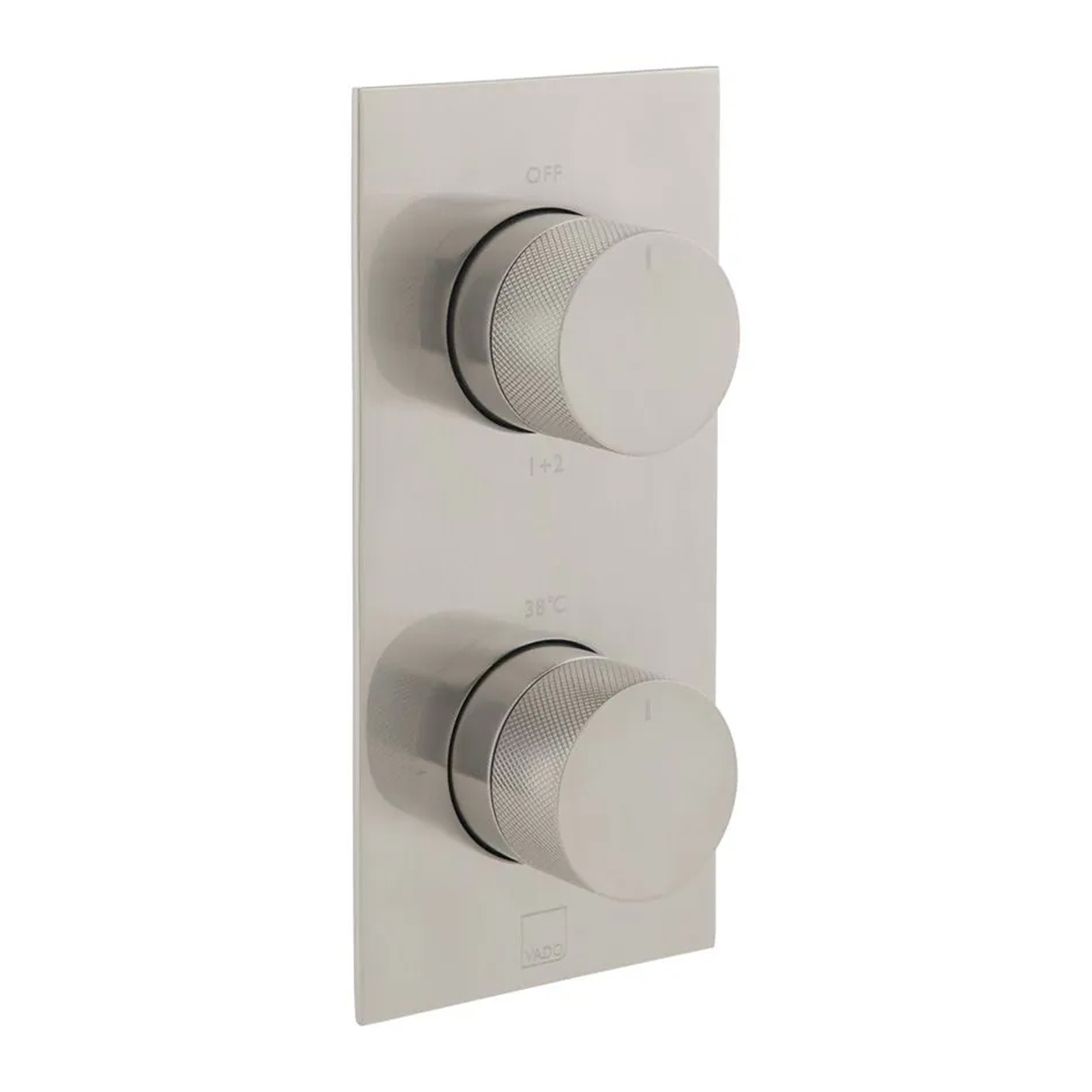 Vado Individual Tablet Knurled 2 Outlet 2 Handle Thermostatic Concealed Shower Valve