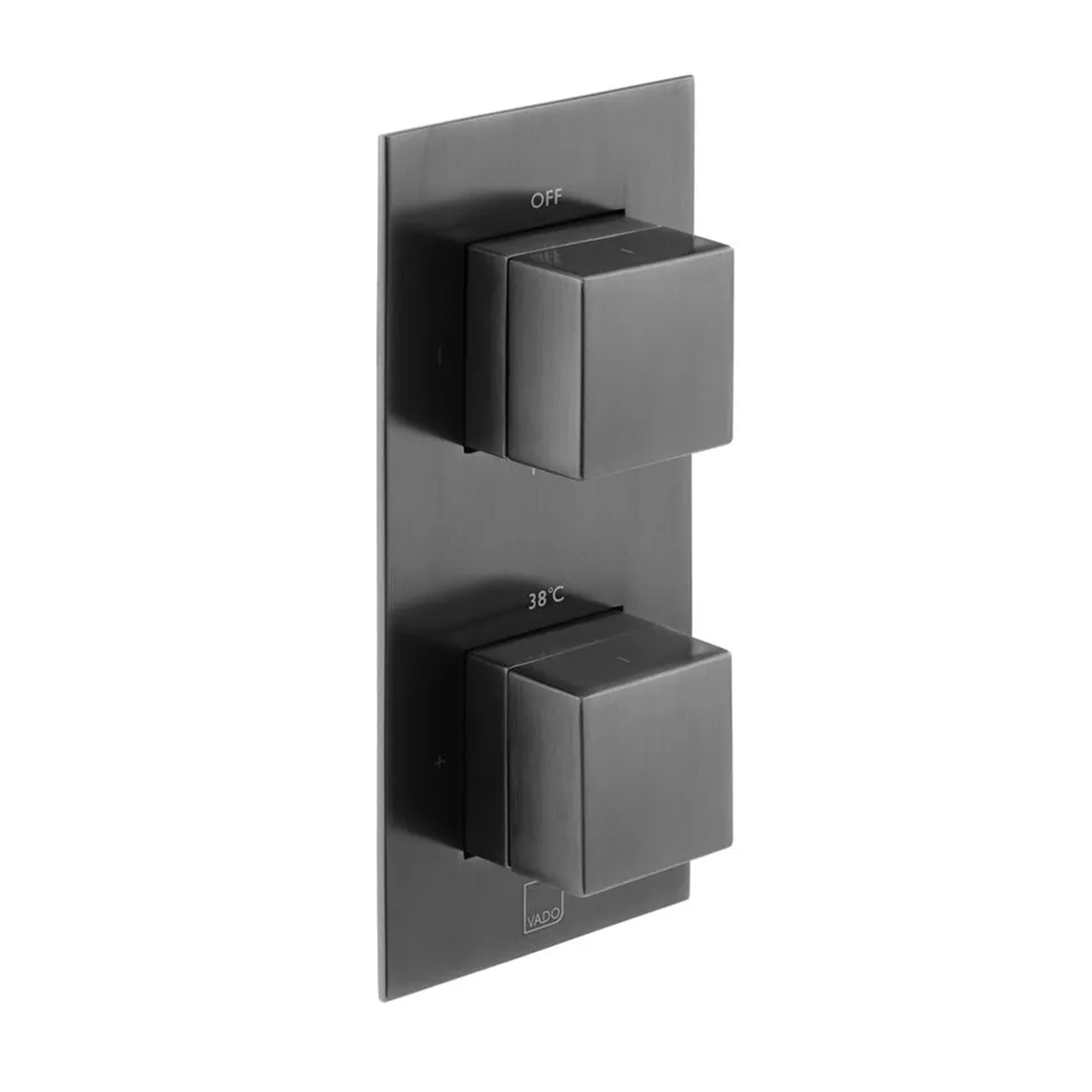 Vado Individual Tablet Notion 2 Outlet Square Concealed Thermostatic Valve, Fixed Head & Shower Handset Kit