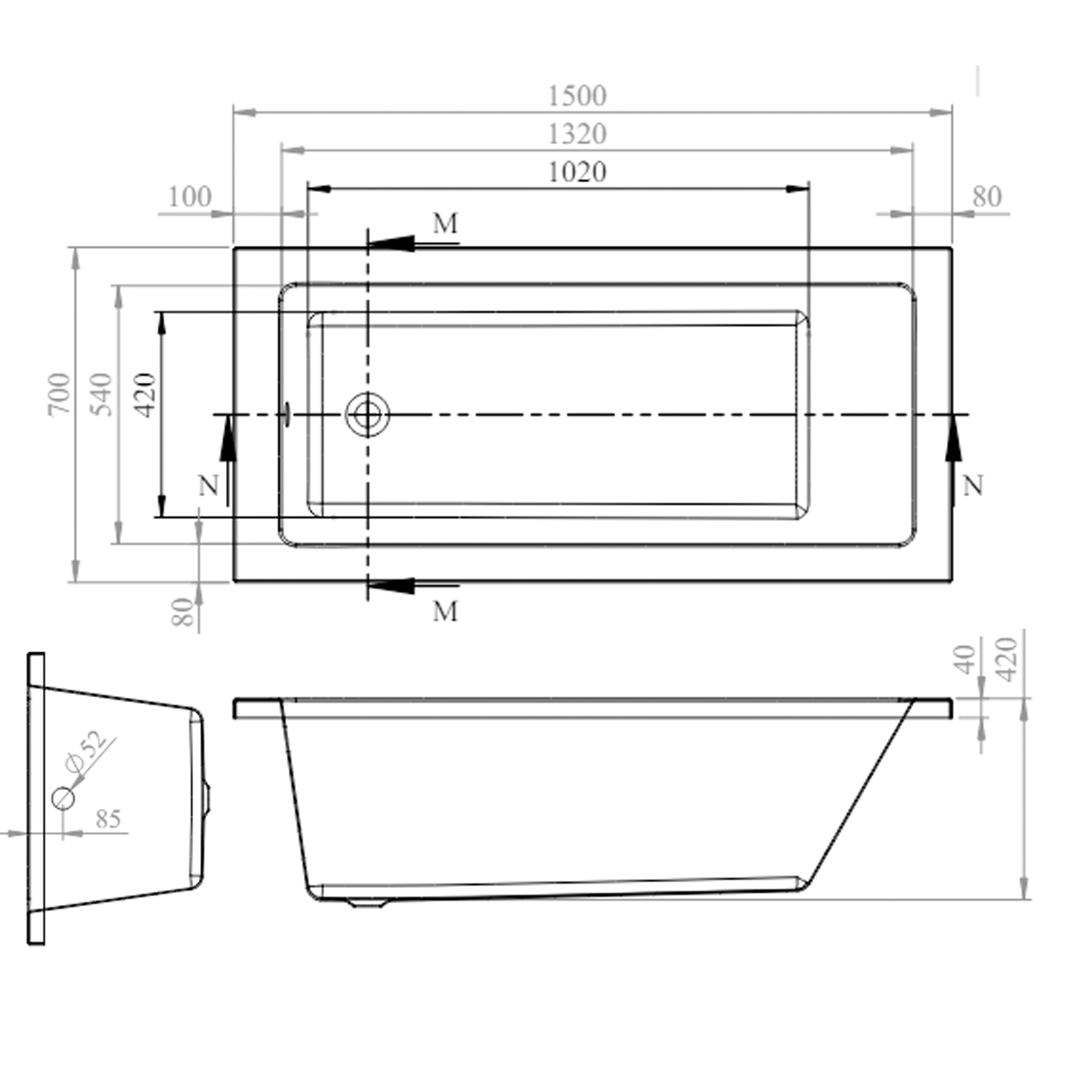 Emily Complete Brushed Brass Bathroom Suite with Reinforced Shower Bath & Rimless Toilet