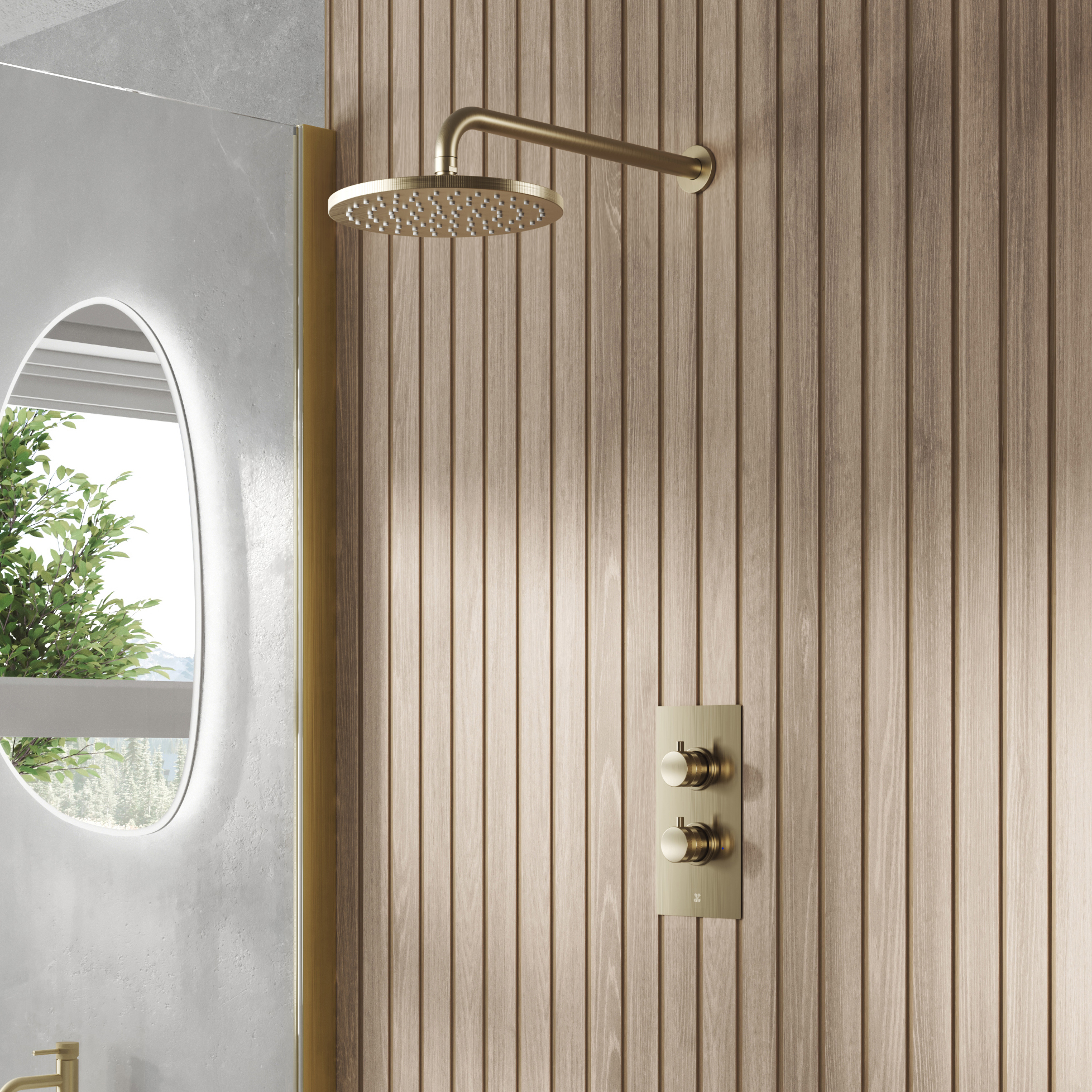 Core 1 Outlet Concealed Shower Valve & Wall Mounted Fixed Shower Head
