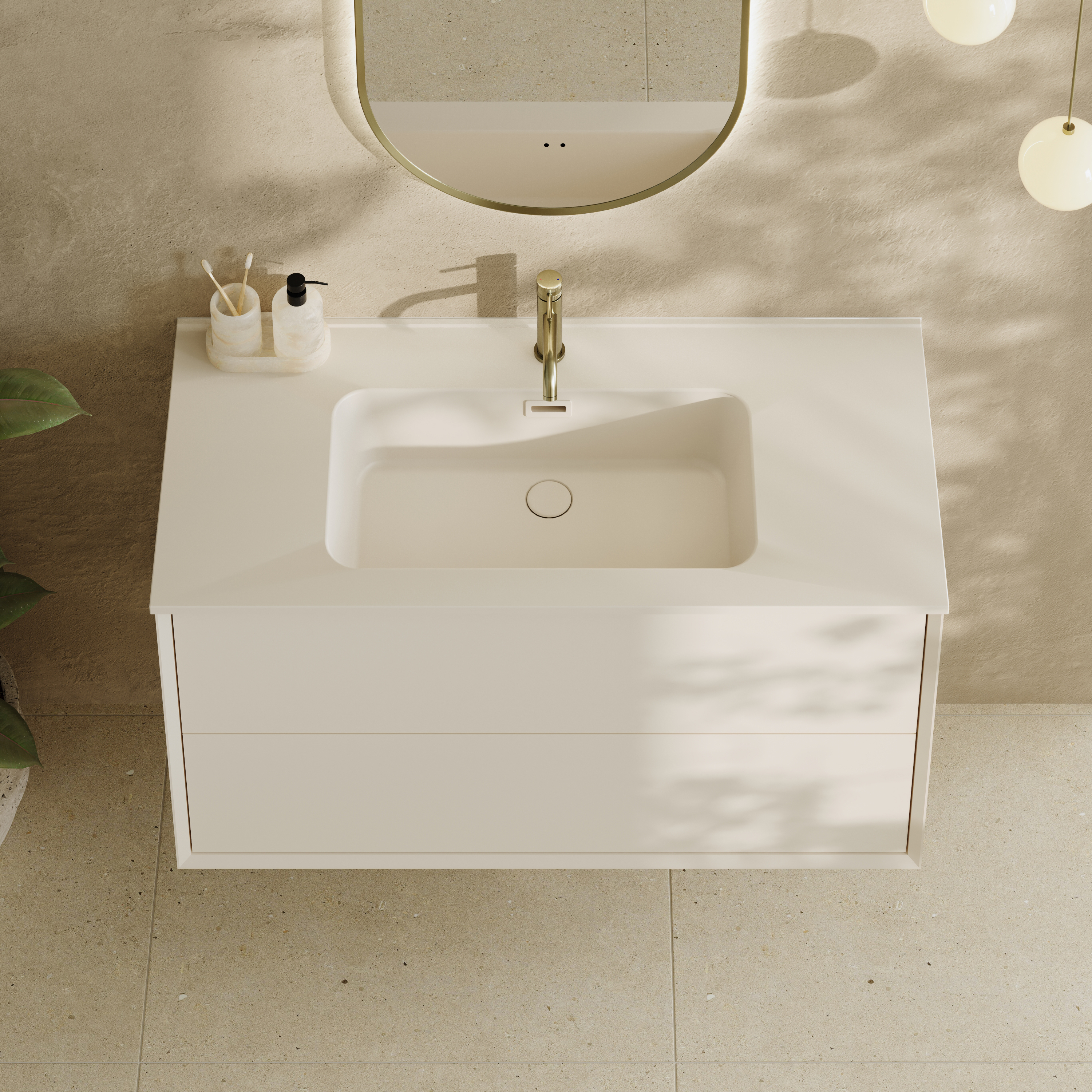 Oslo 1000mm Wall Mounted Vanity Unit & Matt White Basin