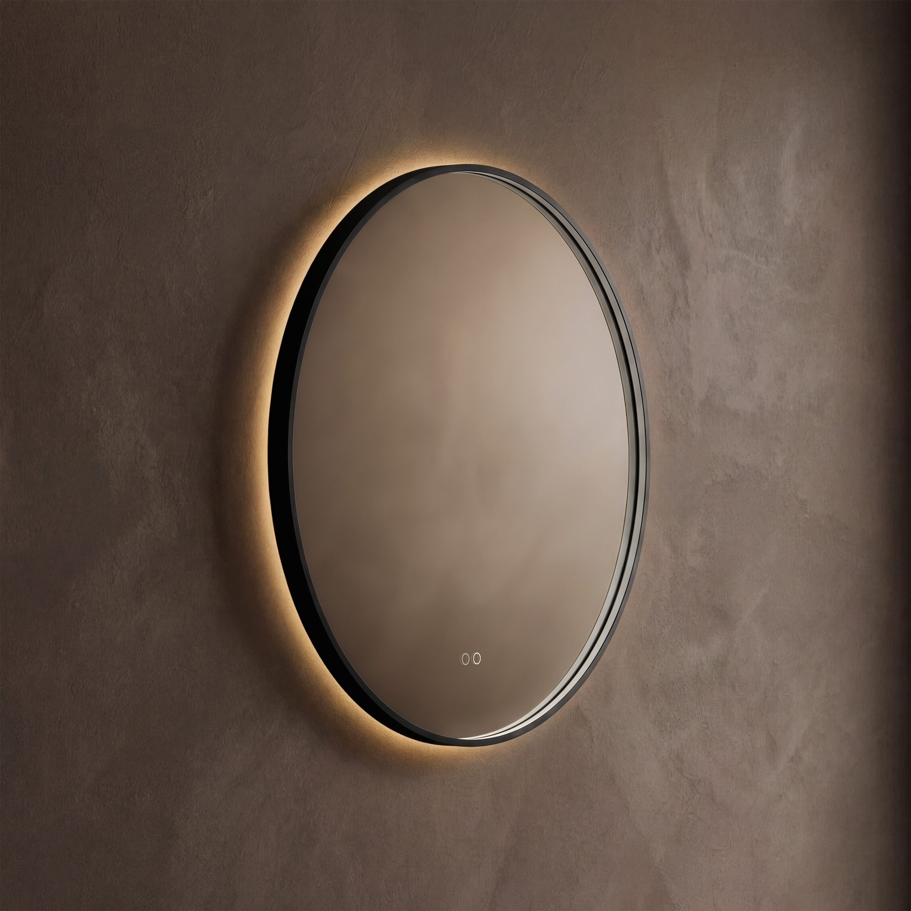 Origins Living Kingsley Matt Black Illuminated Round Mirror with Colour Change Lights - 800mm