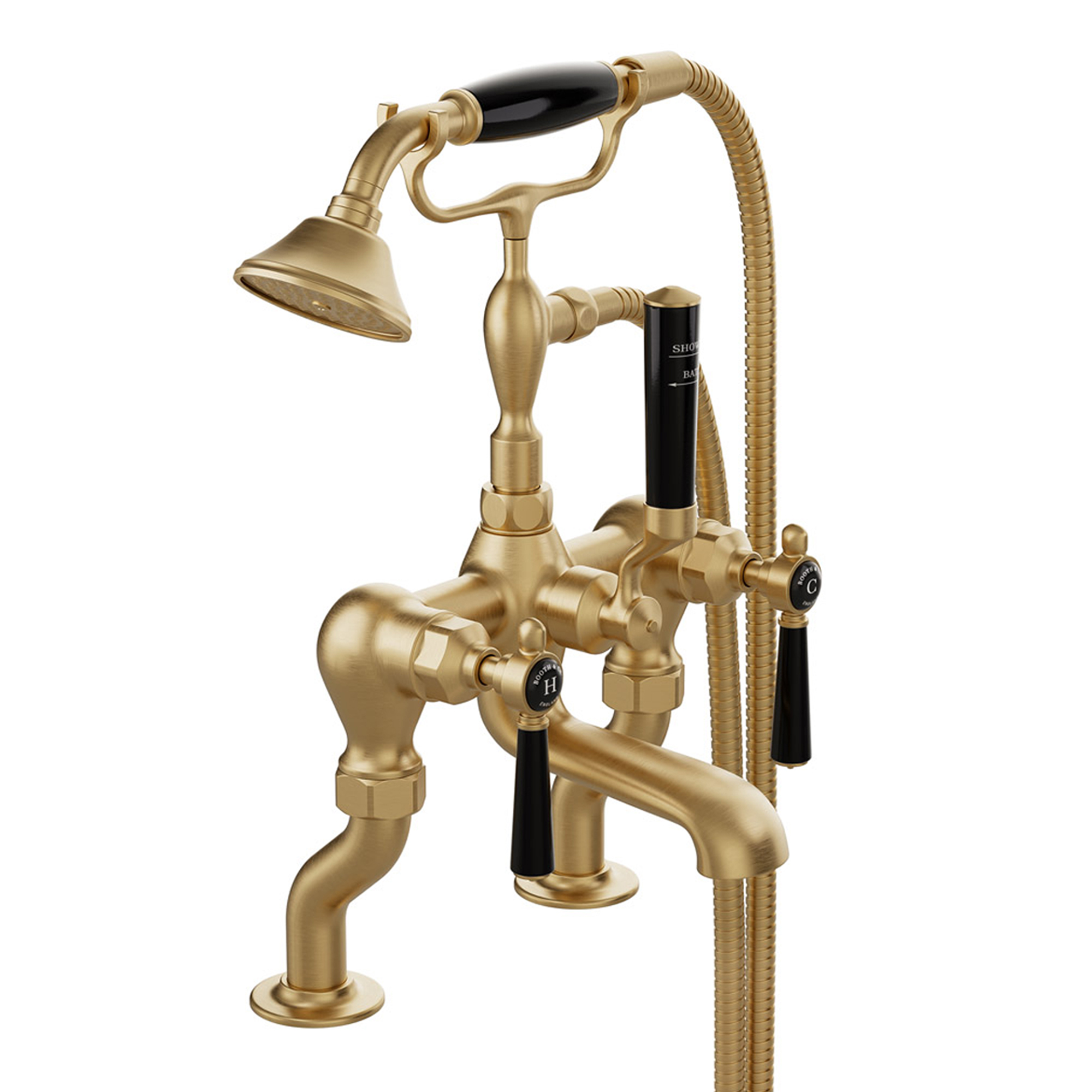 Booth & Co Axbridge Traditional Lever Deck Mounted Bath Shower Mixer Tap