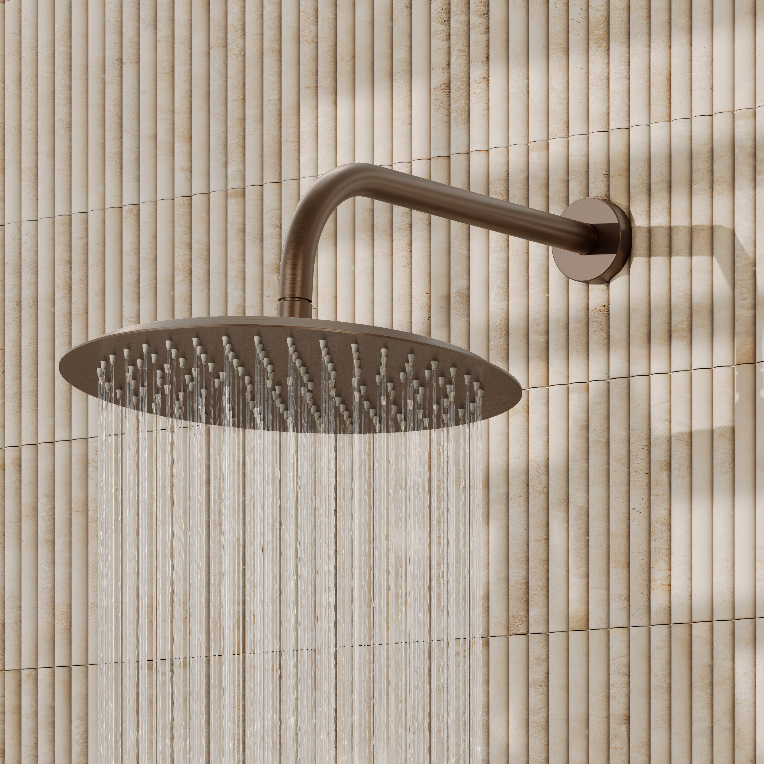 Core 300mm Slimline Round Shower Head with Wall Mounted Shower Arm