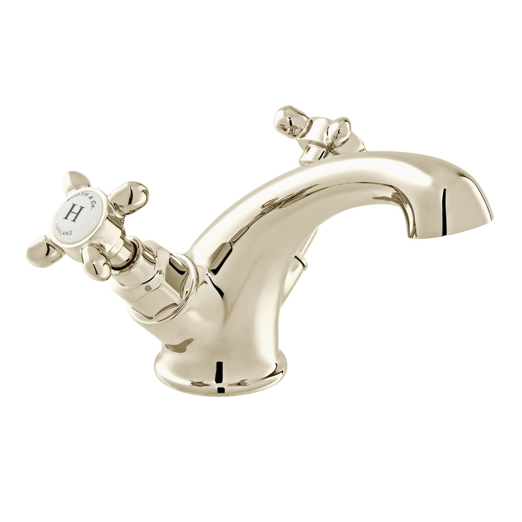 Booth & Co Axbridge Traditional Crosshead Mono Basin Mixer Tap with Optional Waste