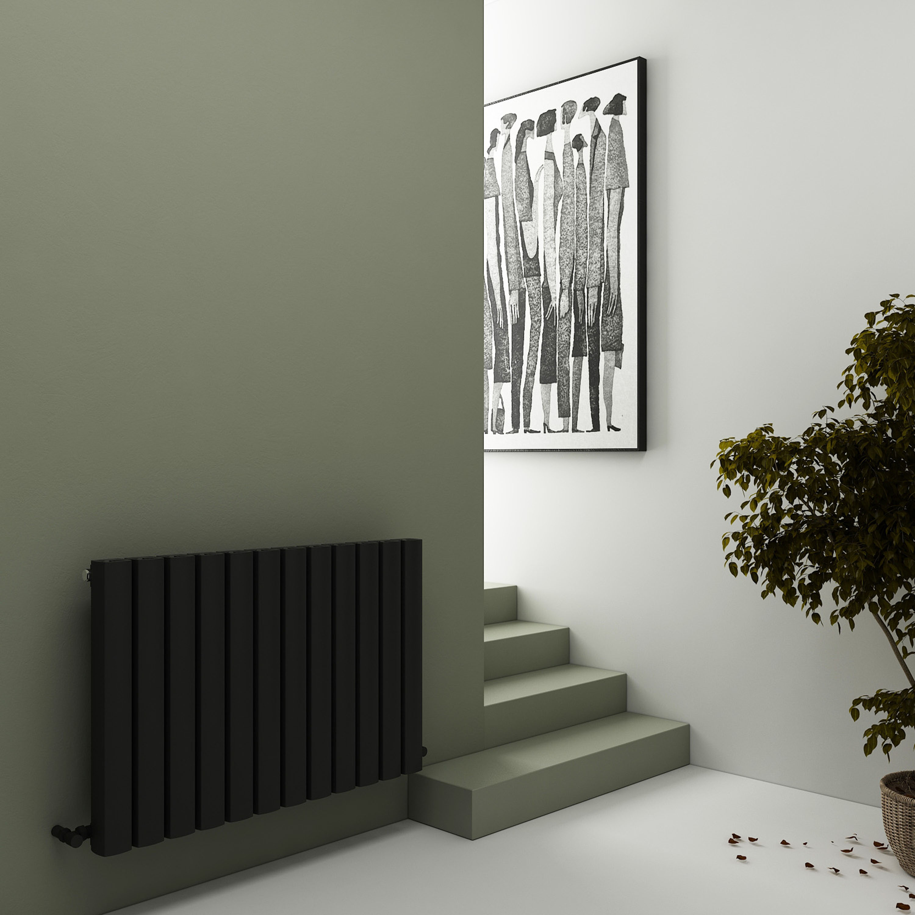 Carisa Vesta Oval Single Panel Horizontal Aluminium Radiator