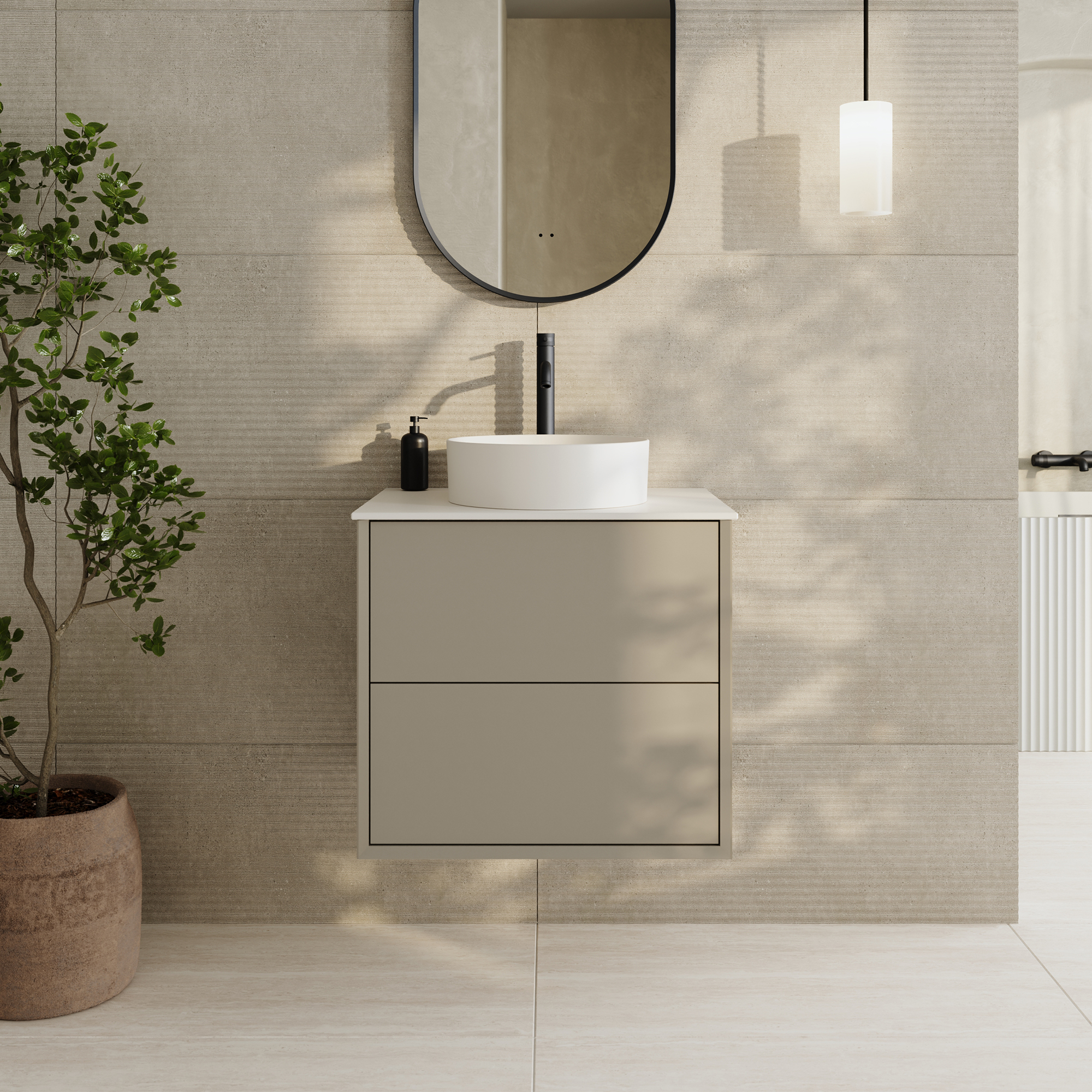 Oslo 600mm Wall Mounted Vanity Unit & Sintered Stone Countertop