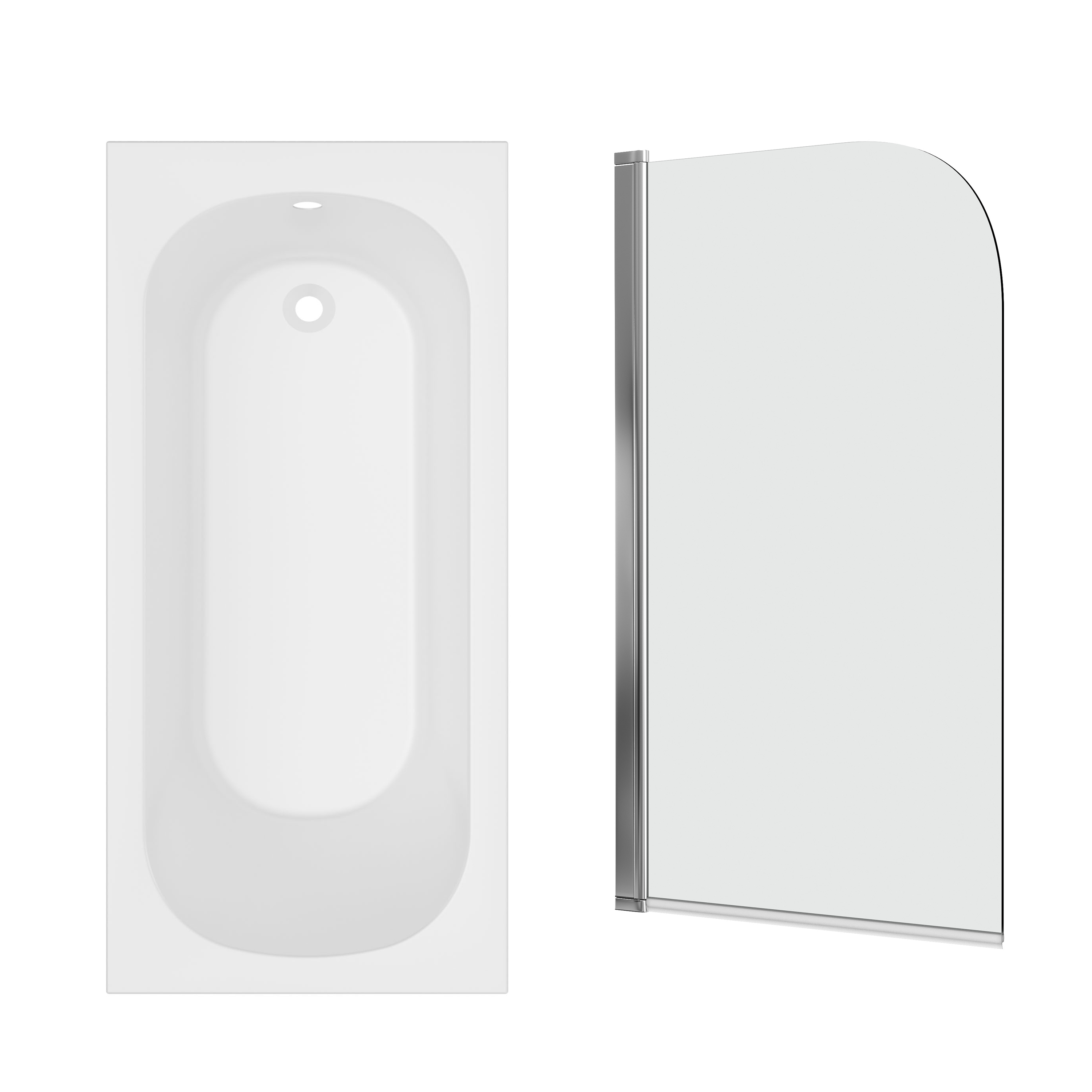 Armourcast Reinforced Single Ended Shower Bath & Shower Screen