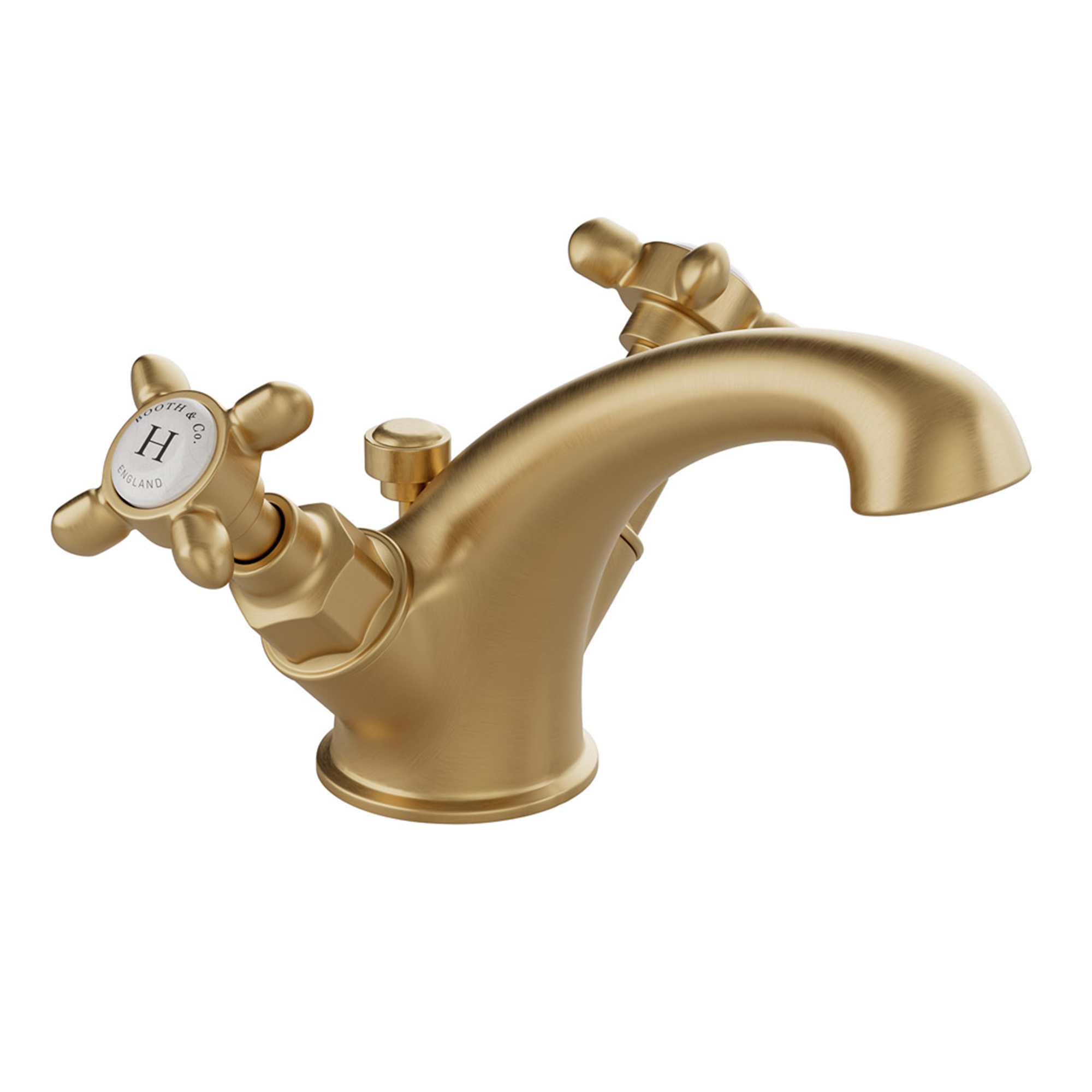 Booth & Co Axbridge Traditional Crosshead Mono Basin Mixer Tap with Optional Waste