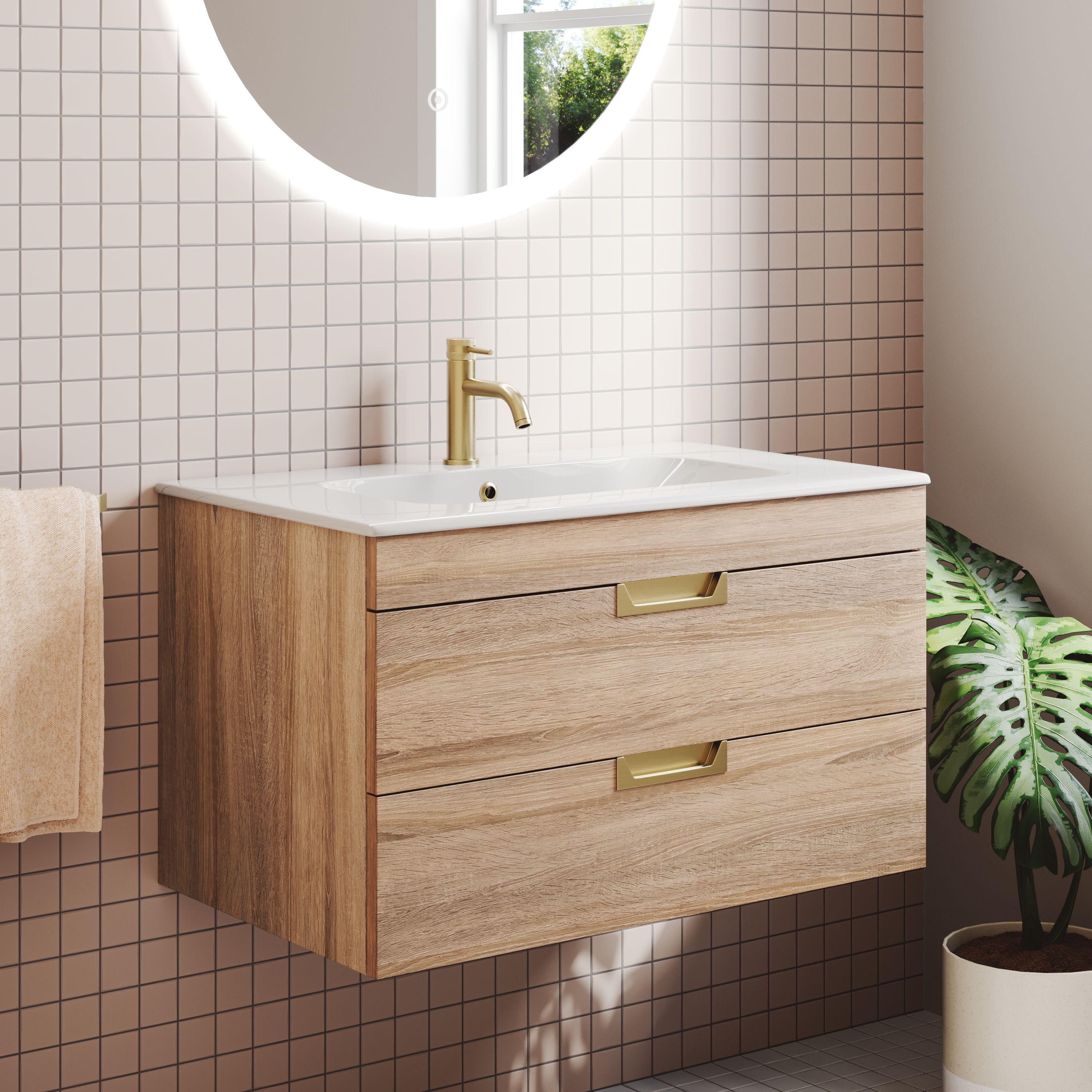 Isla 800mm Wall Hung Vanity Unit & Basin