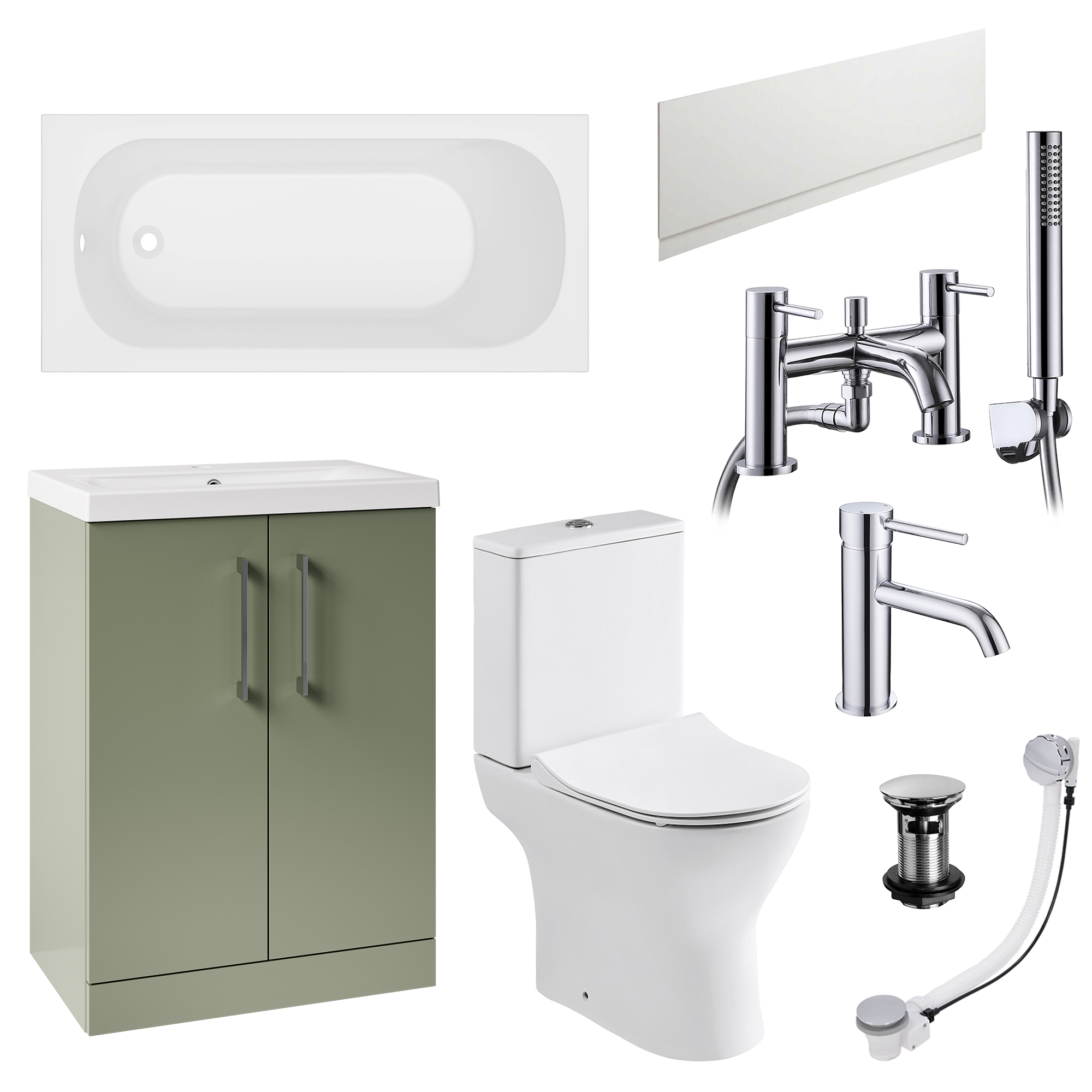 Harbour Acclaim Bathroom Suite Package with Reinforced Bath & Rimless Toilet