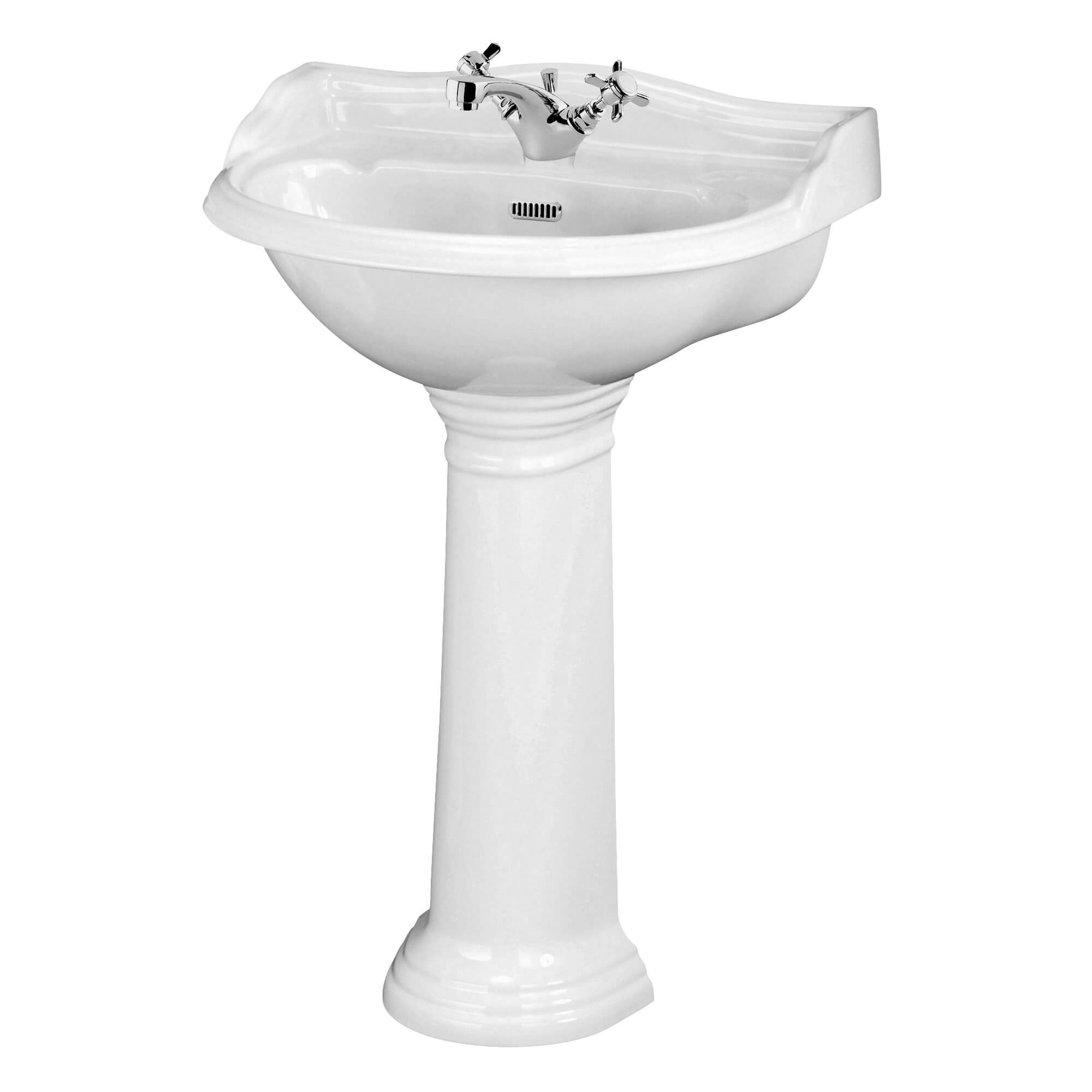 Butler & Rose Benedict 500mm Full Pedestal & Basin - 1 Tap Hole