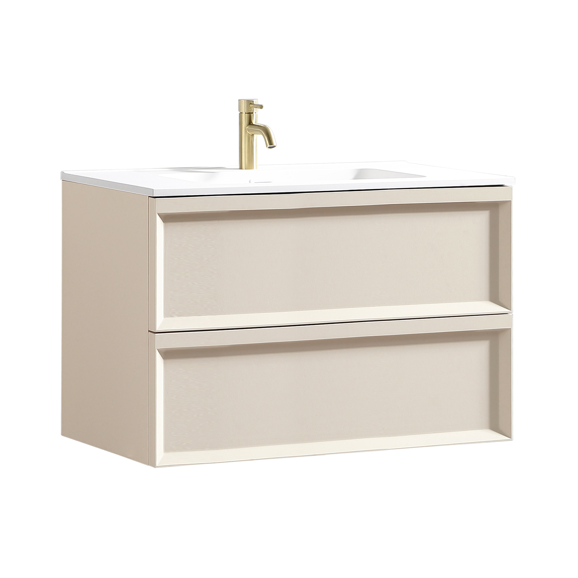 Aura 800mm Wall Mounted Vanity Unit & Matt White Basin