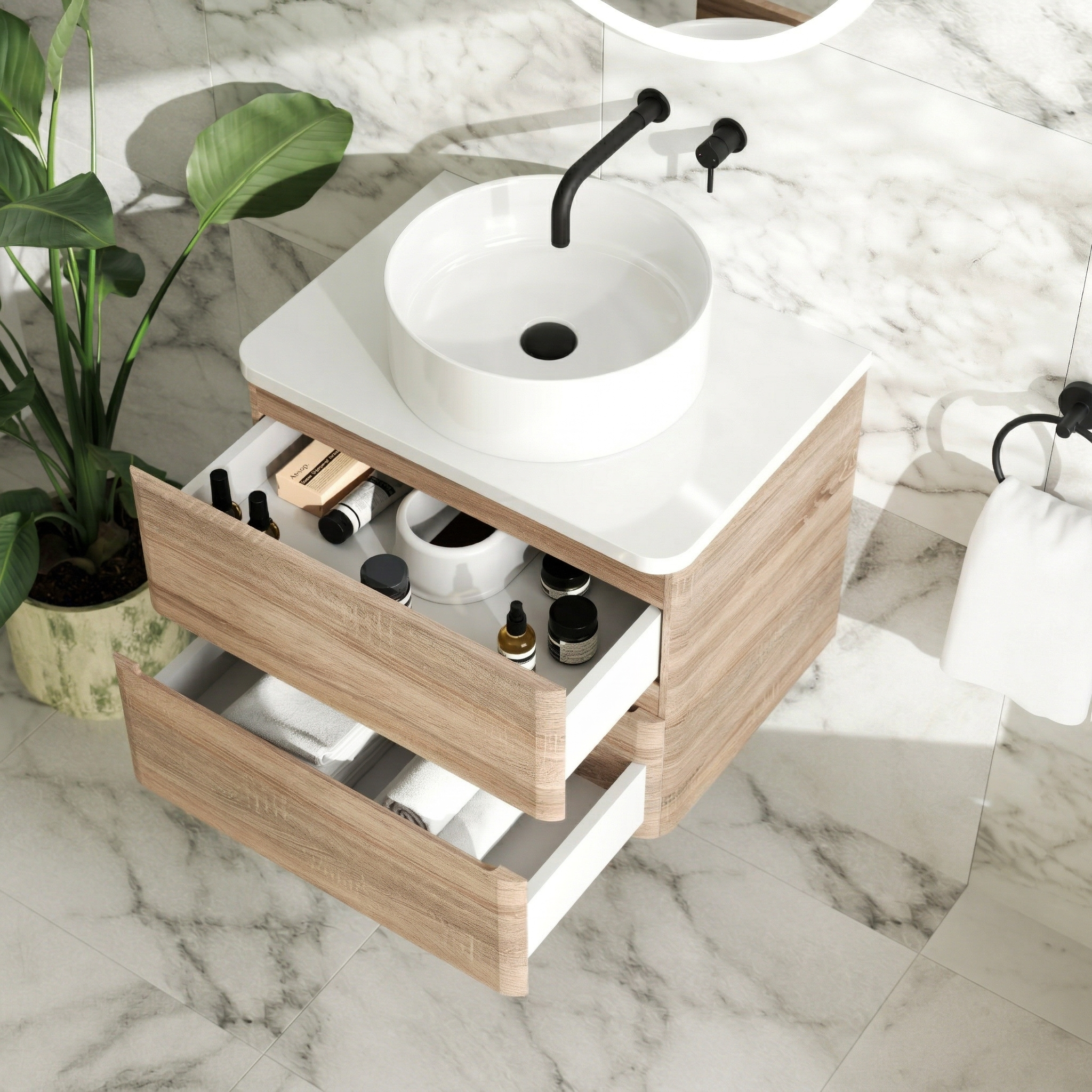 Drench Origin 600mm Wall Mounted Vanity Unit & Countertop