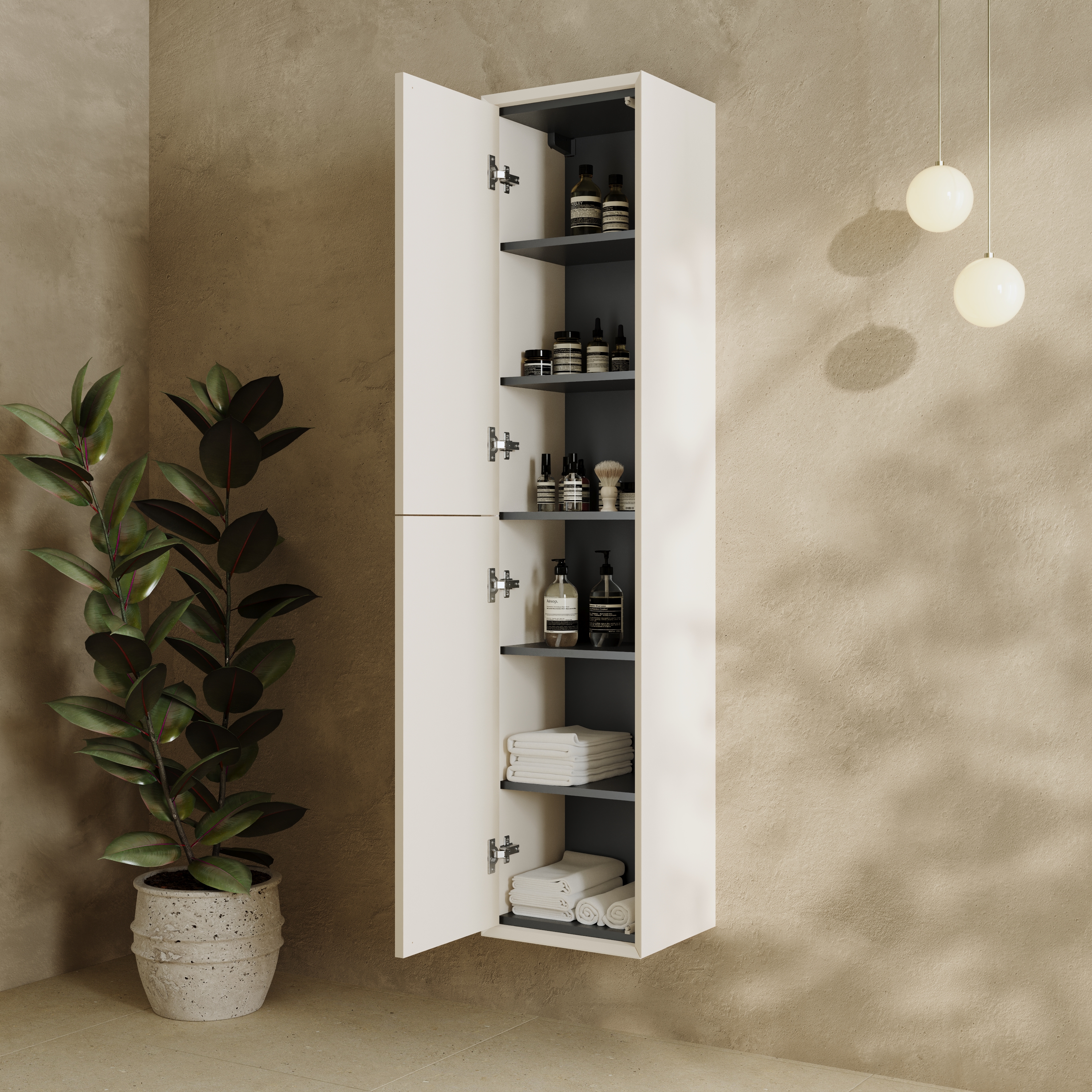 Oslo 1600mm Tall Wall Mounted Storage Unit